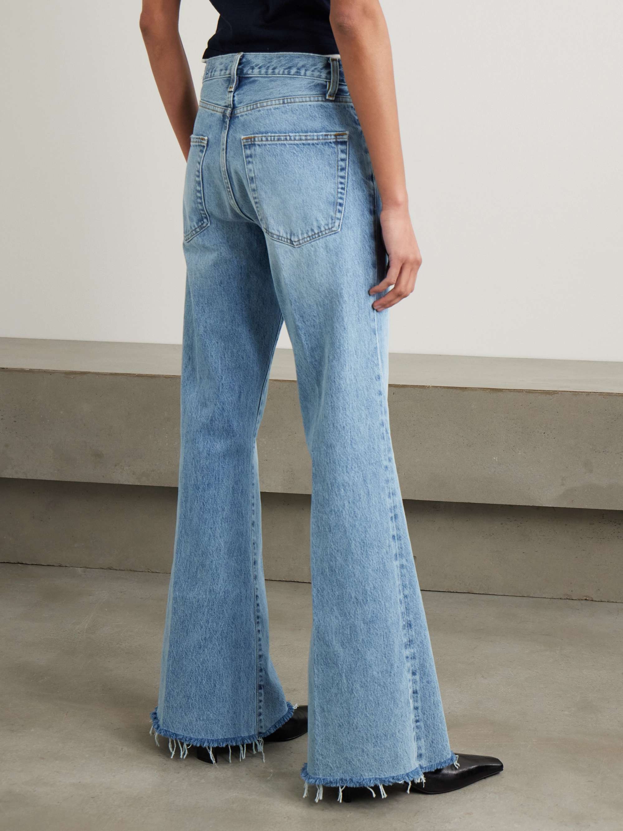 The Lax distressed high-rise flared jeans view