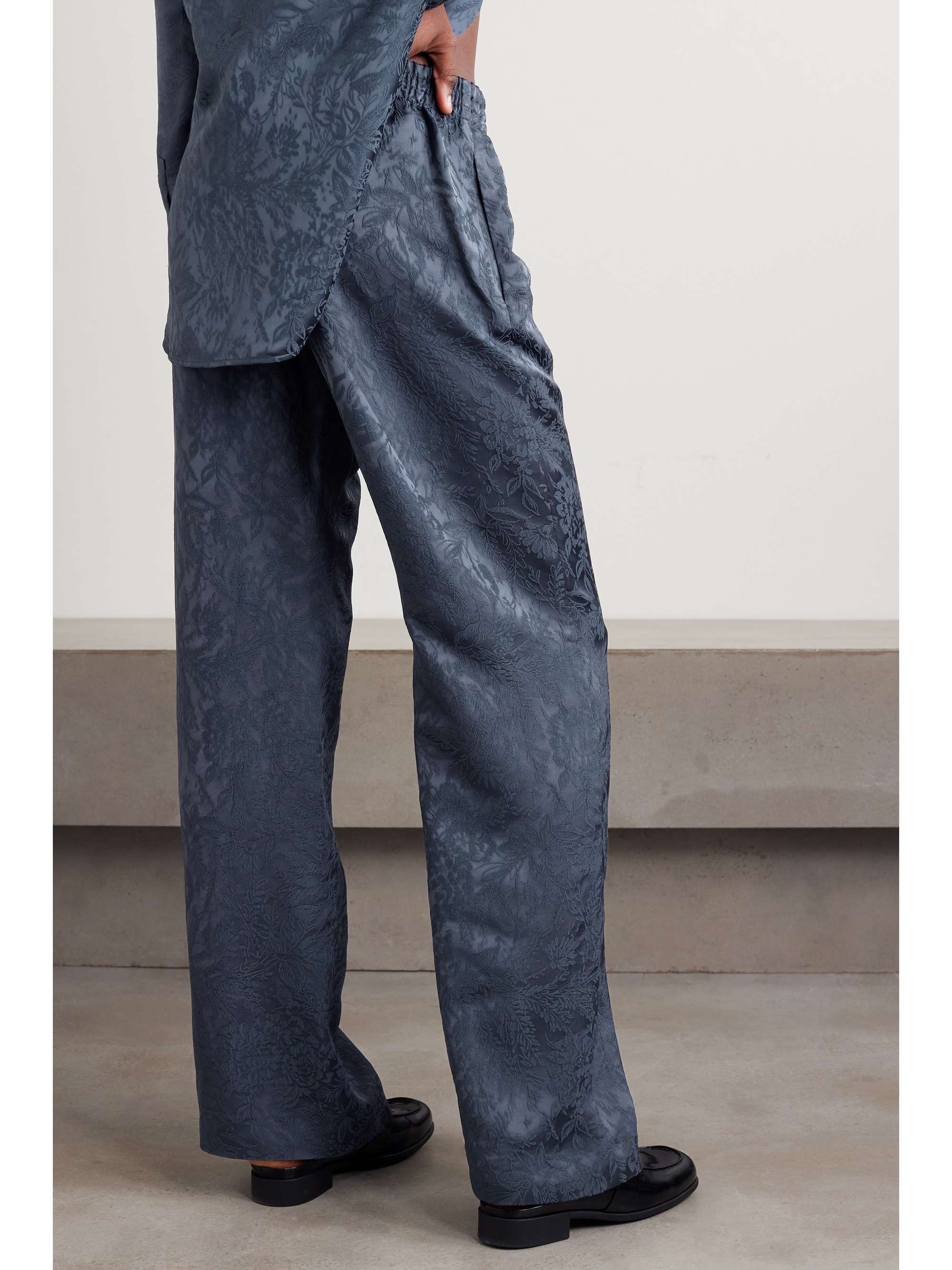 Journey studded satin-jacquard wide-leg pants view