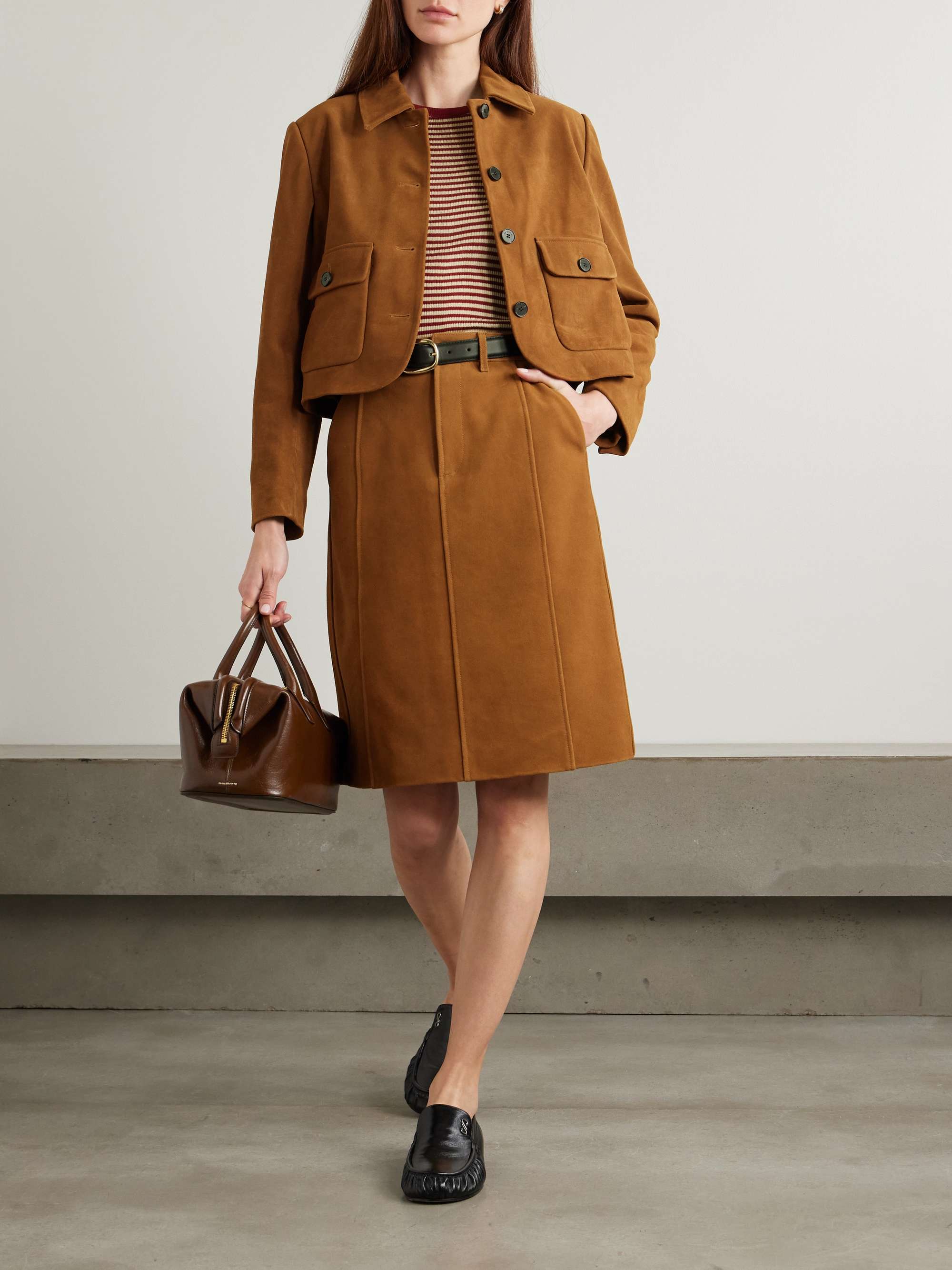 Cropped suede jacket view