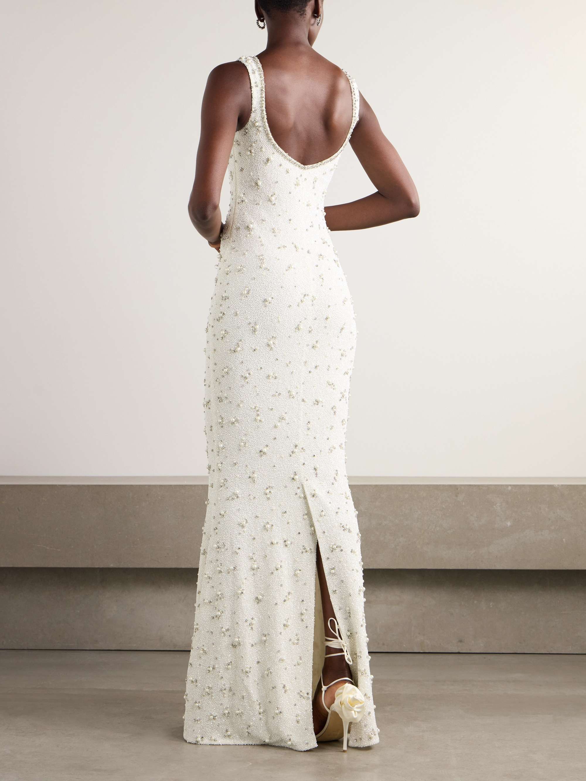 Embellished stretch-tulle gown view