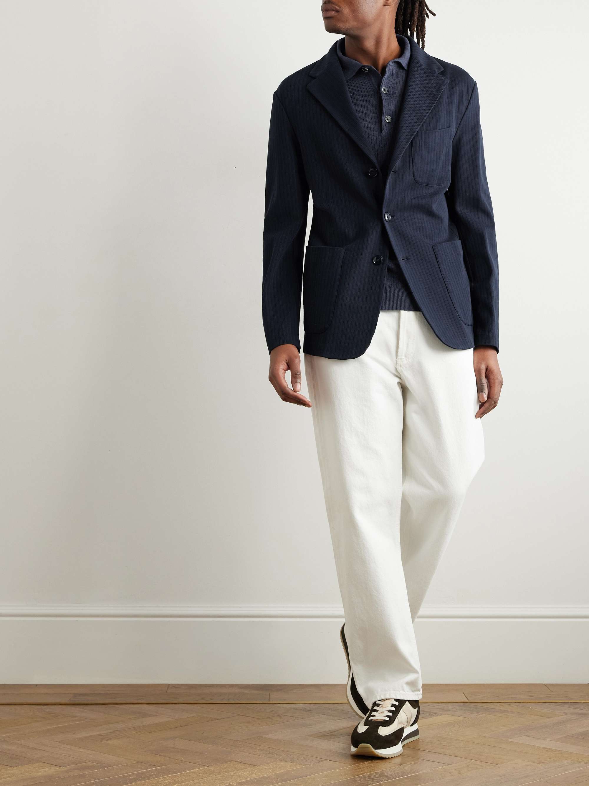Torceo Ribbed Cotton-Jersey Blazer view
