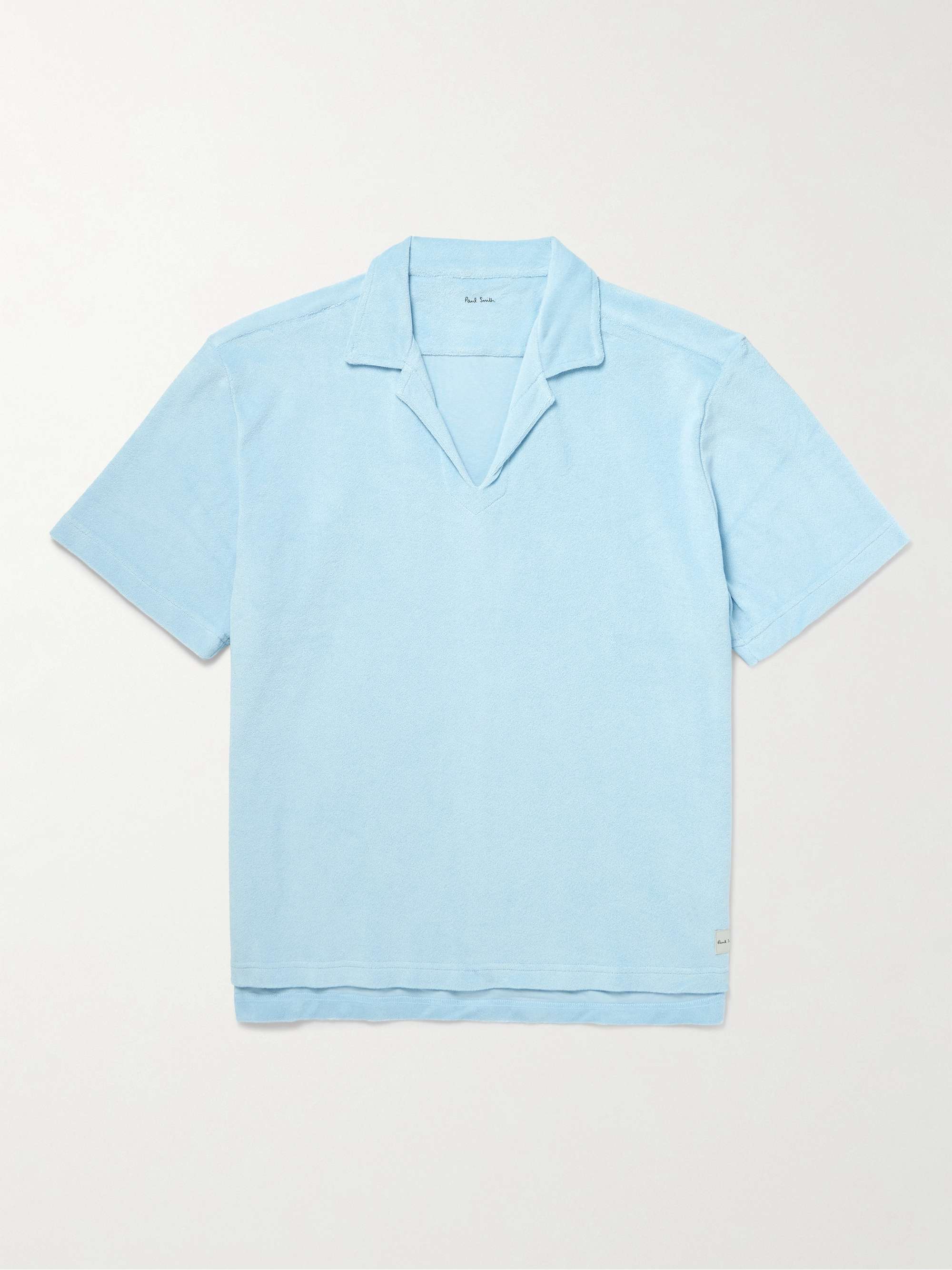 Webbing-Trimmed Cotton-Blend Terry Polo Shirt view