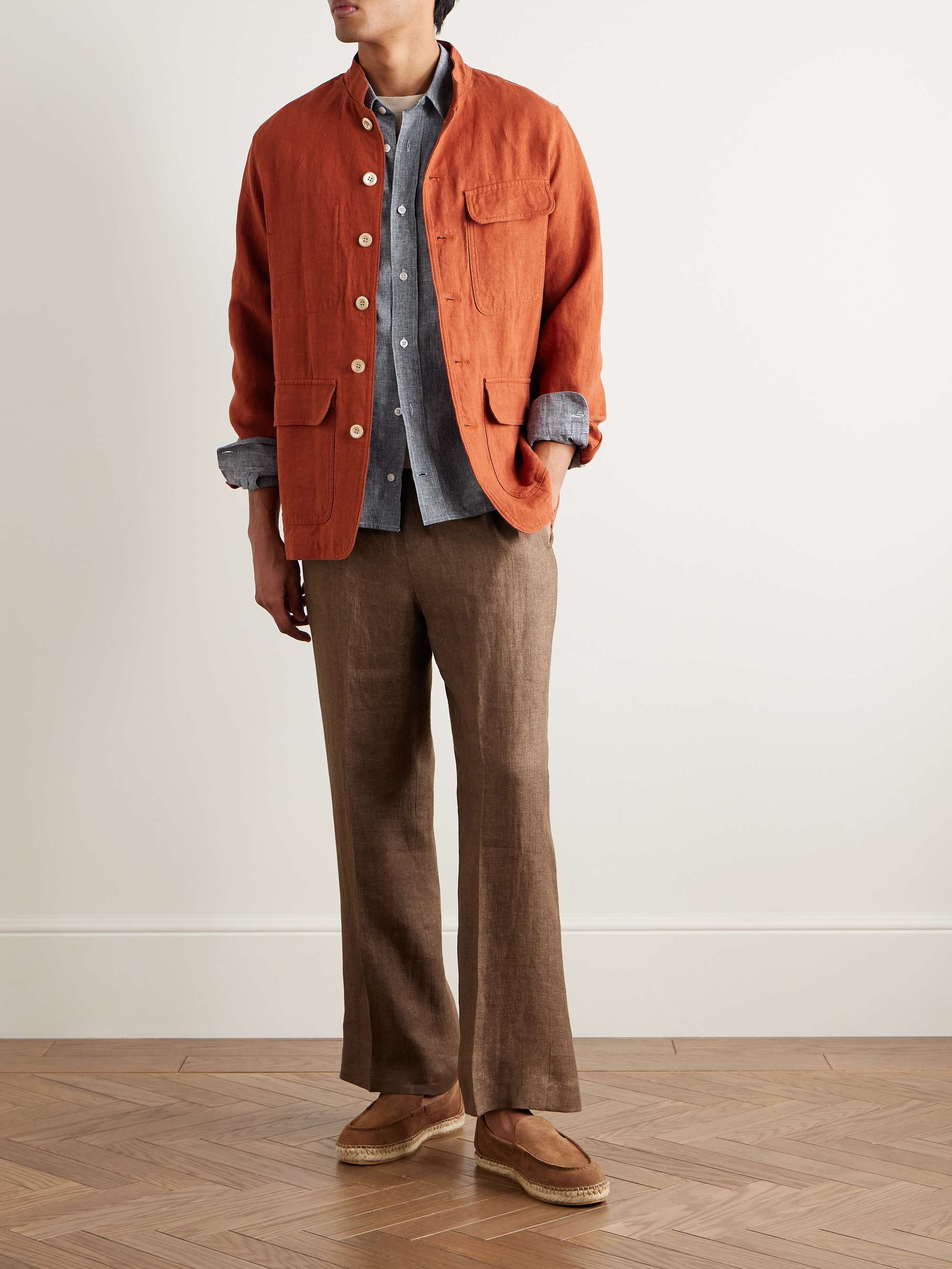 Hugo Striped Linen and Cotton-Blend Shirt view