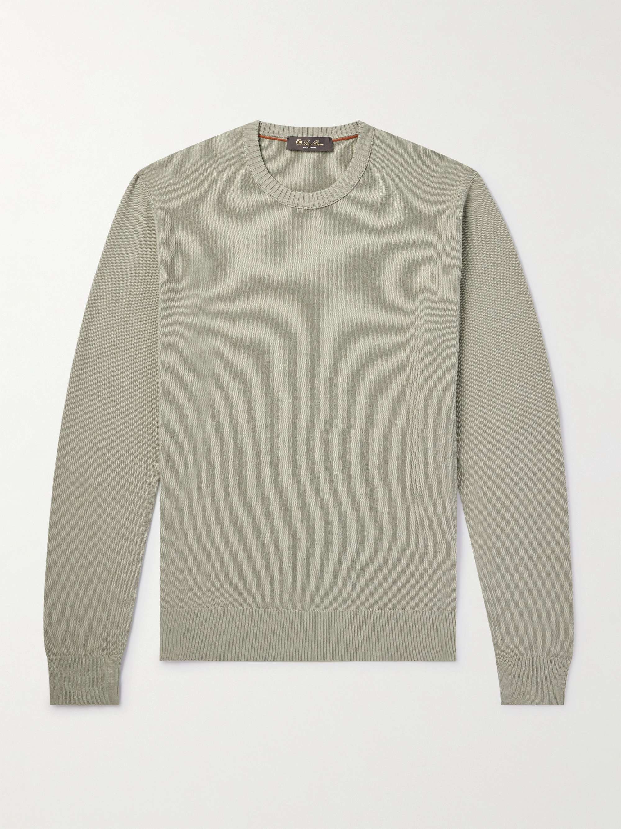 Cotton and Silk-Blend Piqué Sweater view