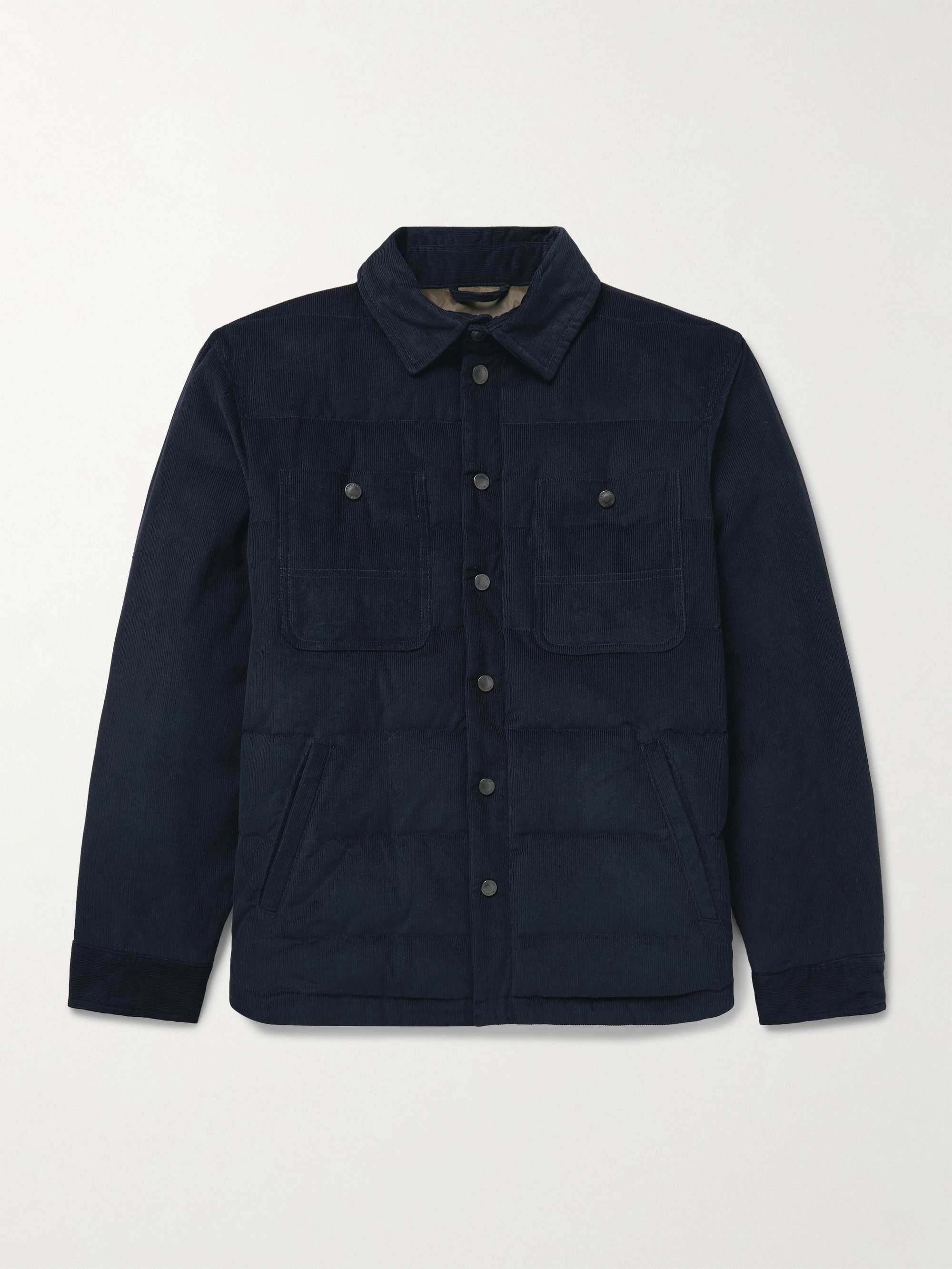 Matt Quilted Cotton-Corduroy Down Shirt Jacket view
