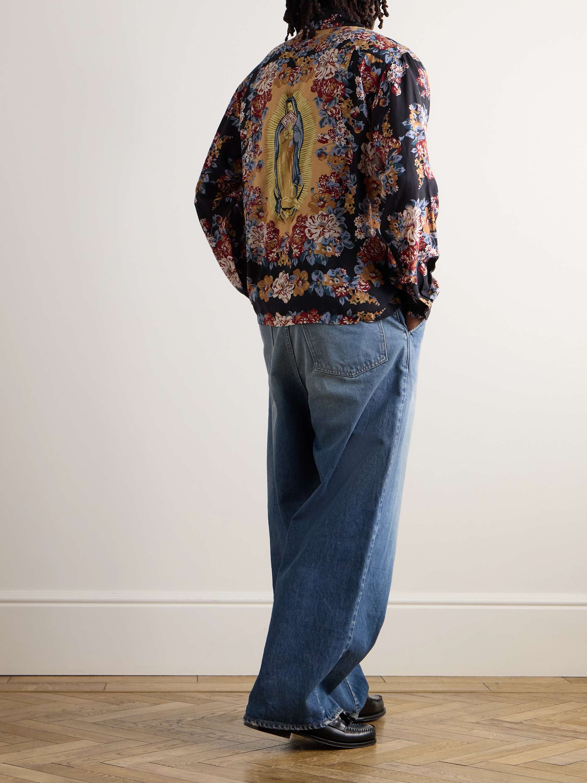 Floral-Print Twill Jacket view
