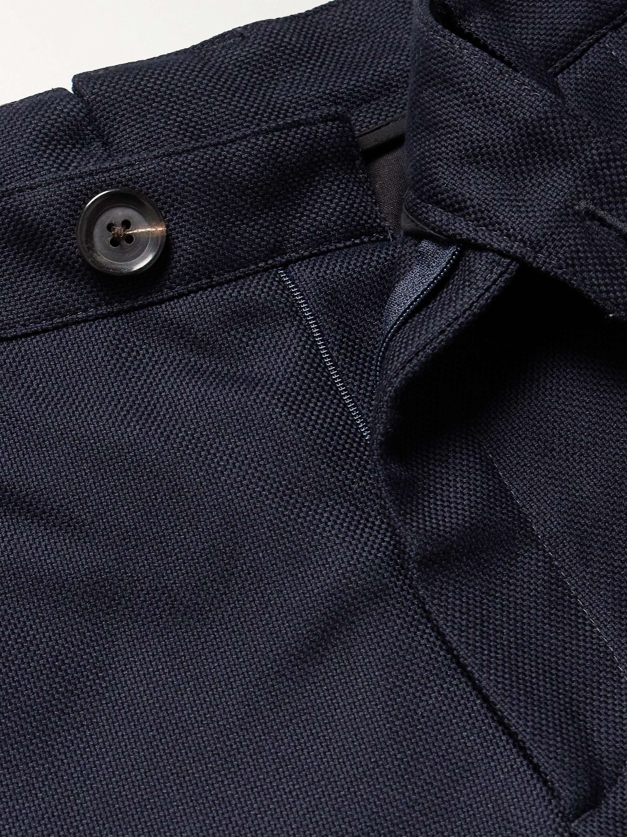 Fishtail Straight-Leg Cotton Suit Trousers view