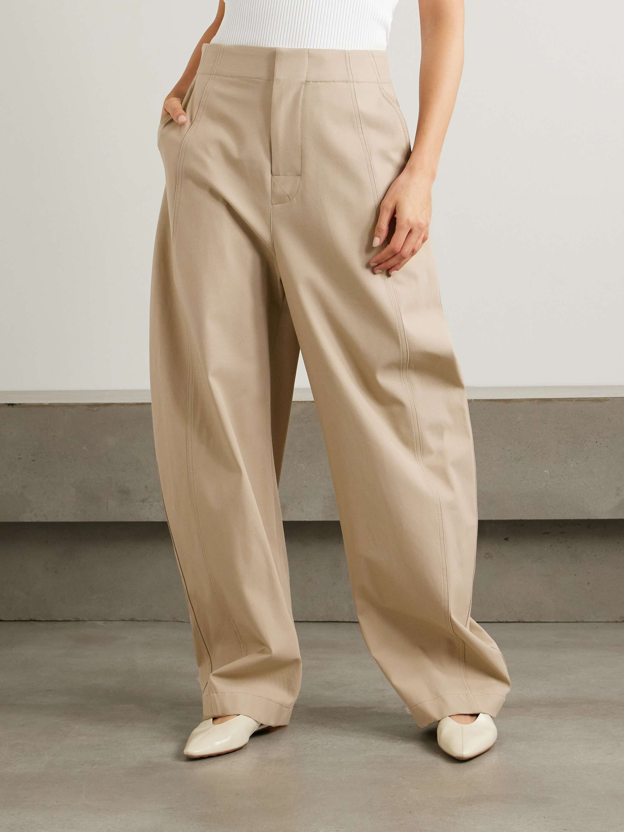 Cotton-twill barrel-leg pants view