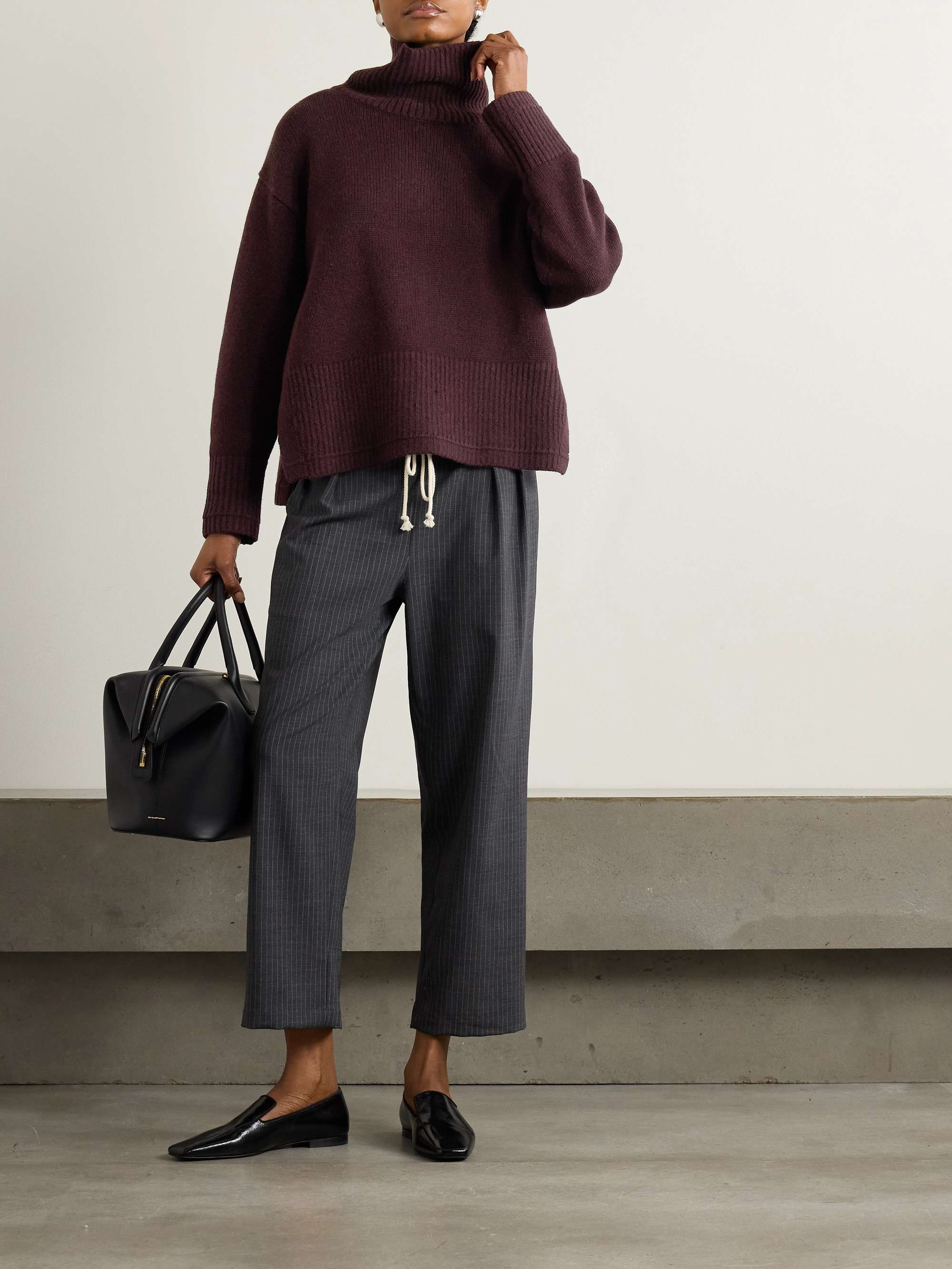Swing recycled-cashmere and organic cotton-blend turtleneck sweater view