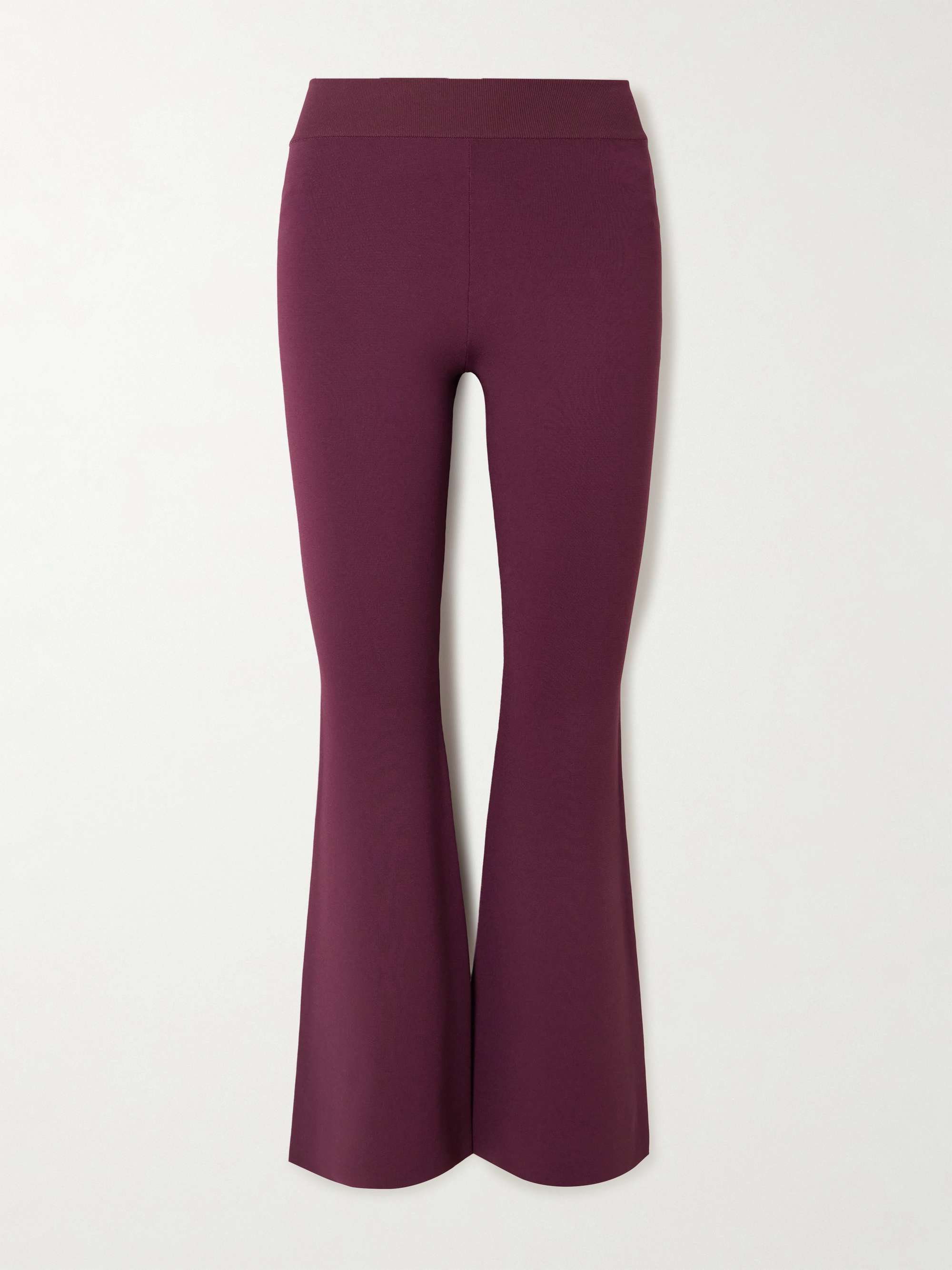 Cropped jersey flared pants view