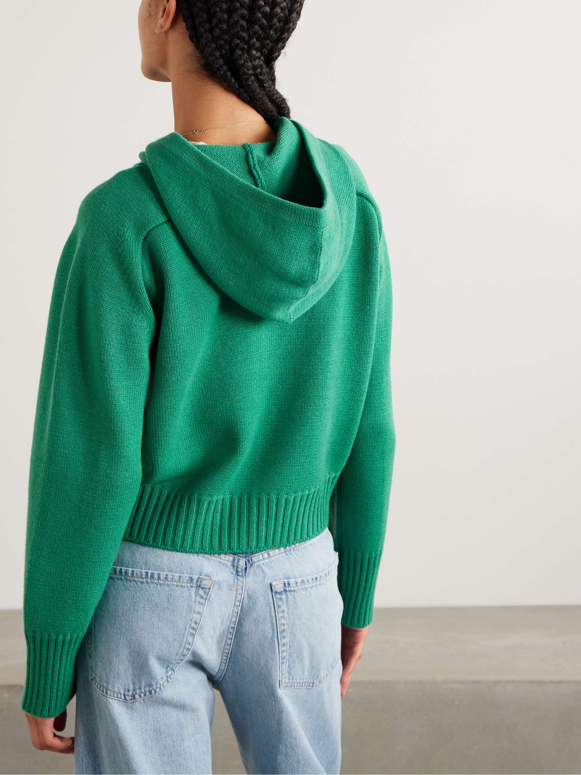 Cashmere zip-up hoodie view