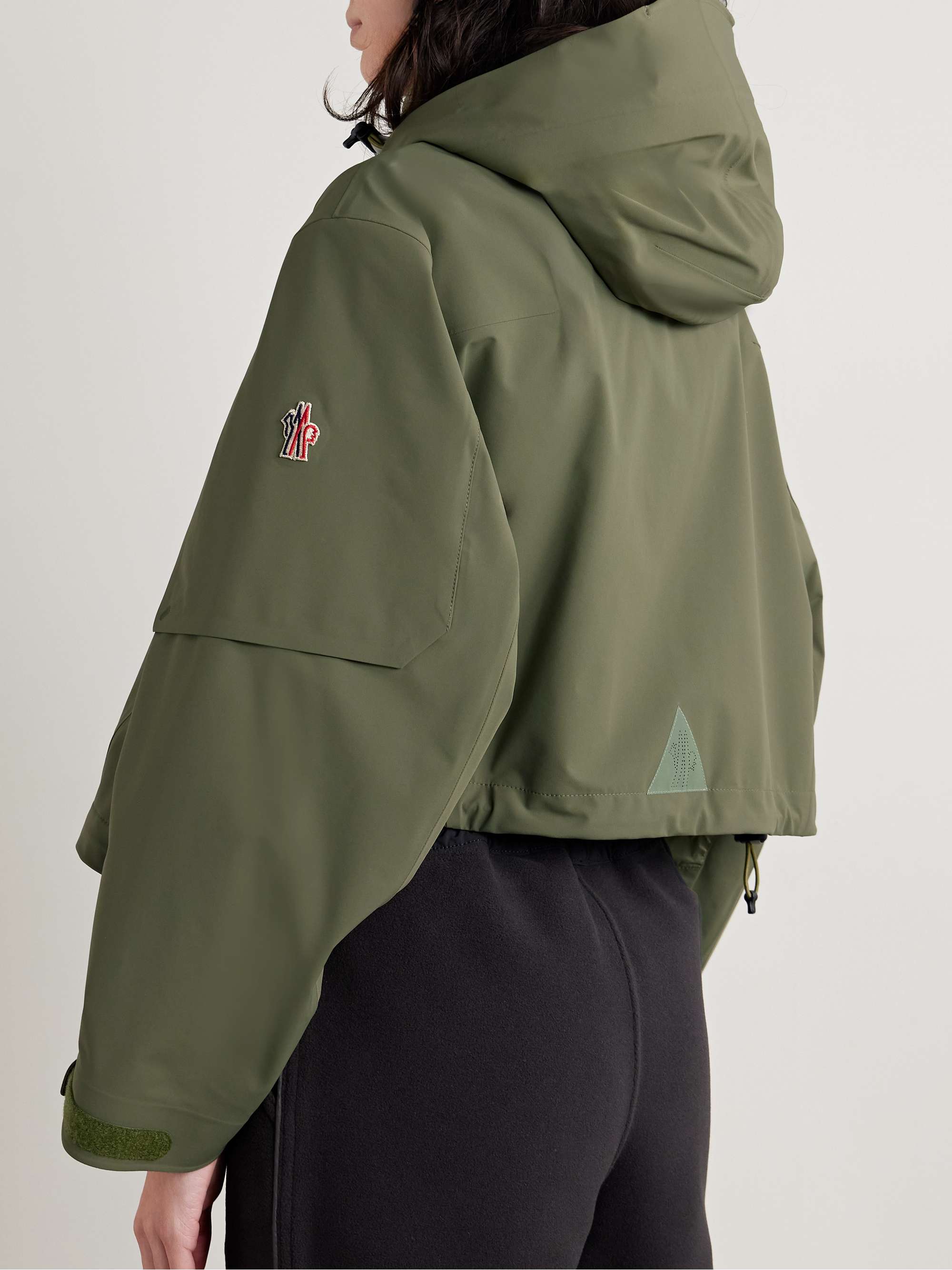 Kibira appliquéd shell hooded jacket view