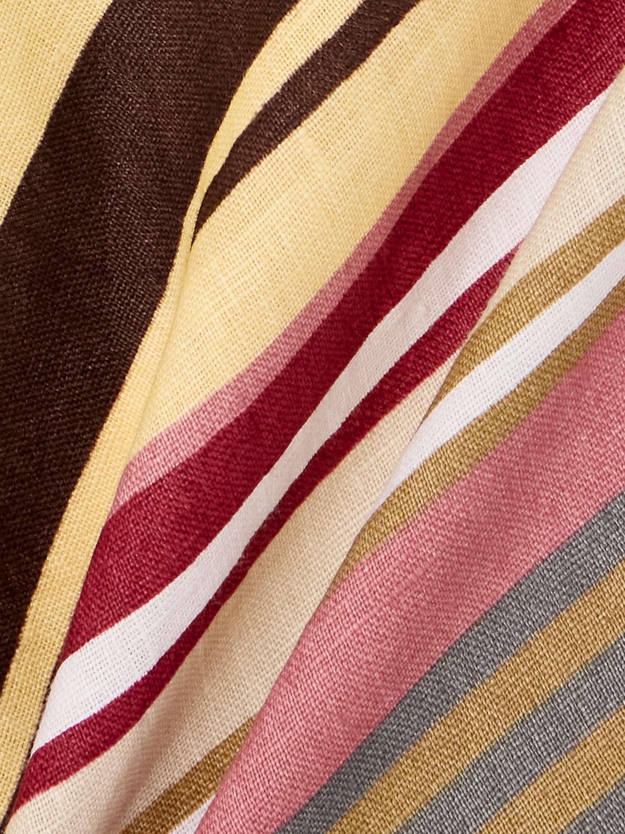 Antibes open-back striped linen halterneck midi dress view
