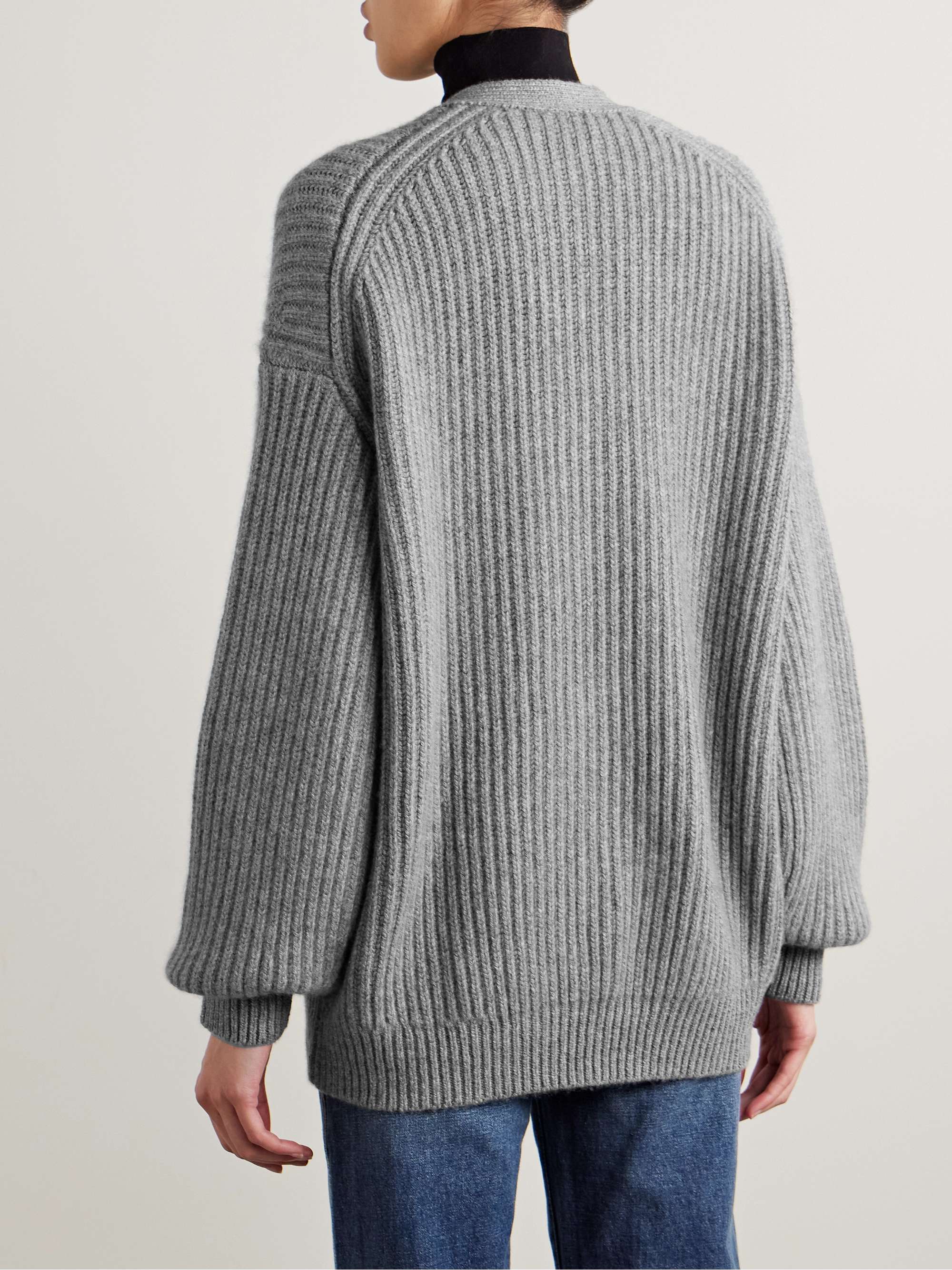 Wren oversized ribbed cashmere cardigan view