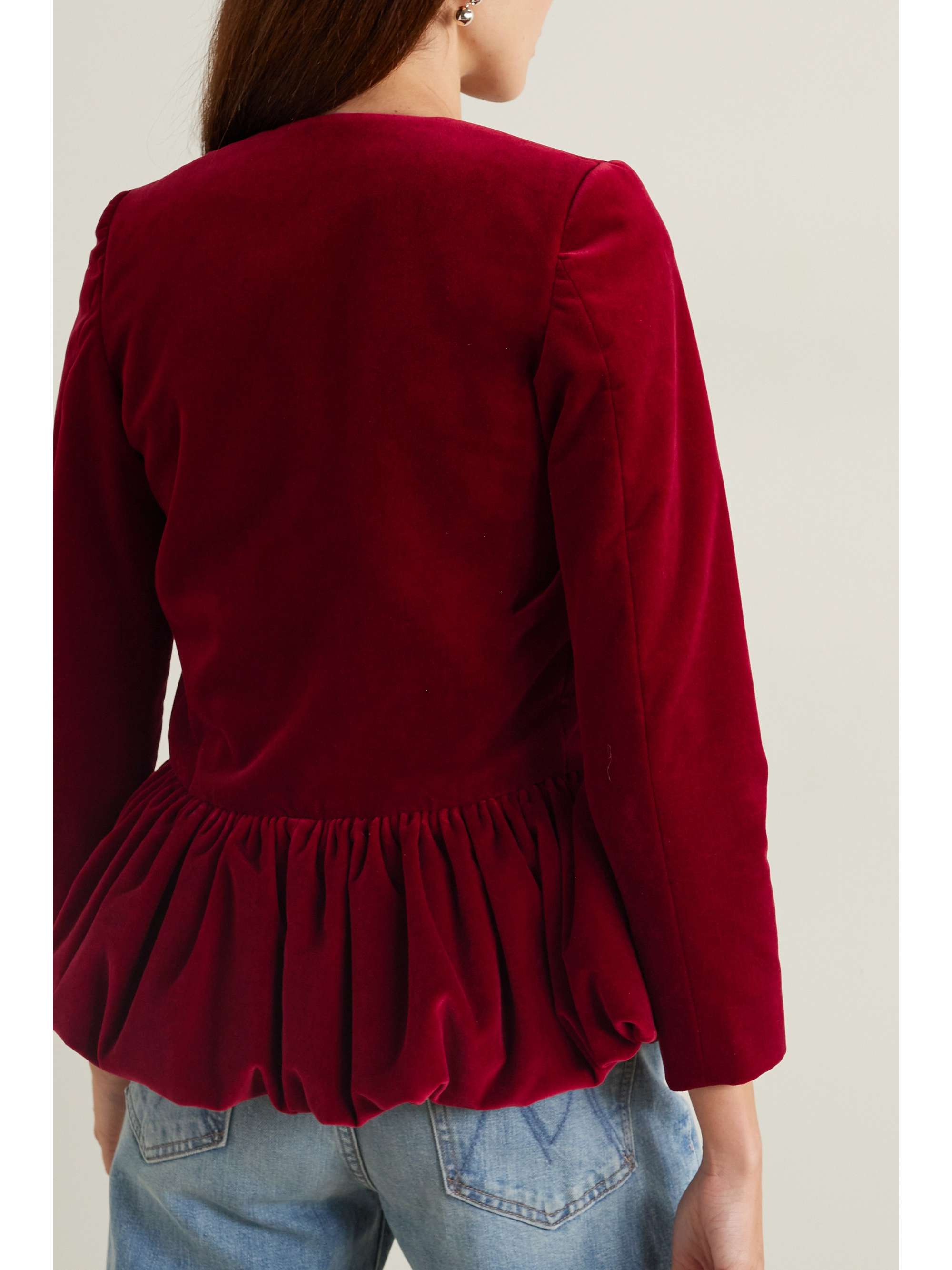 + NET SUSTAIN velvet peplum jacket view