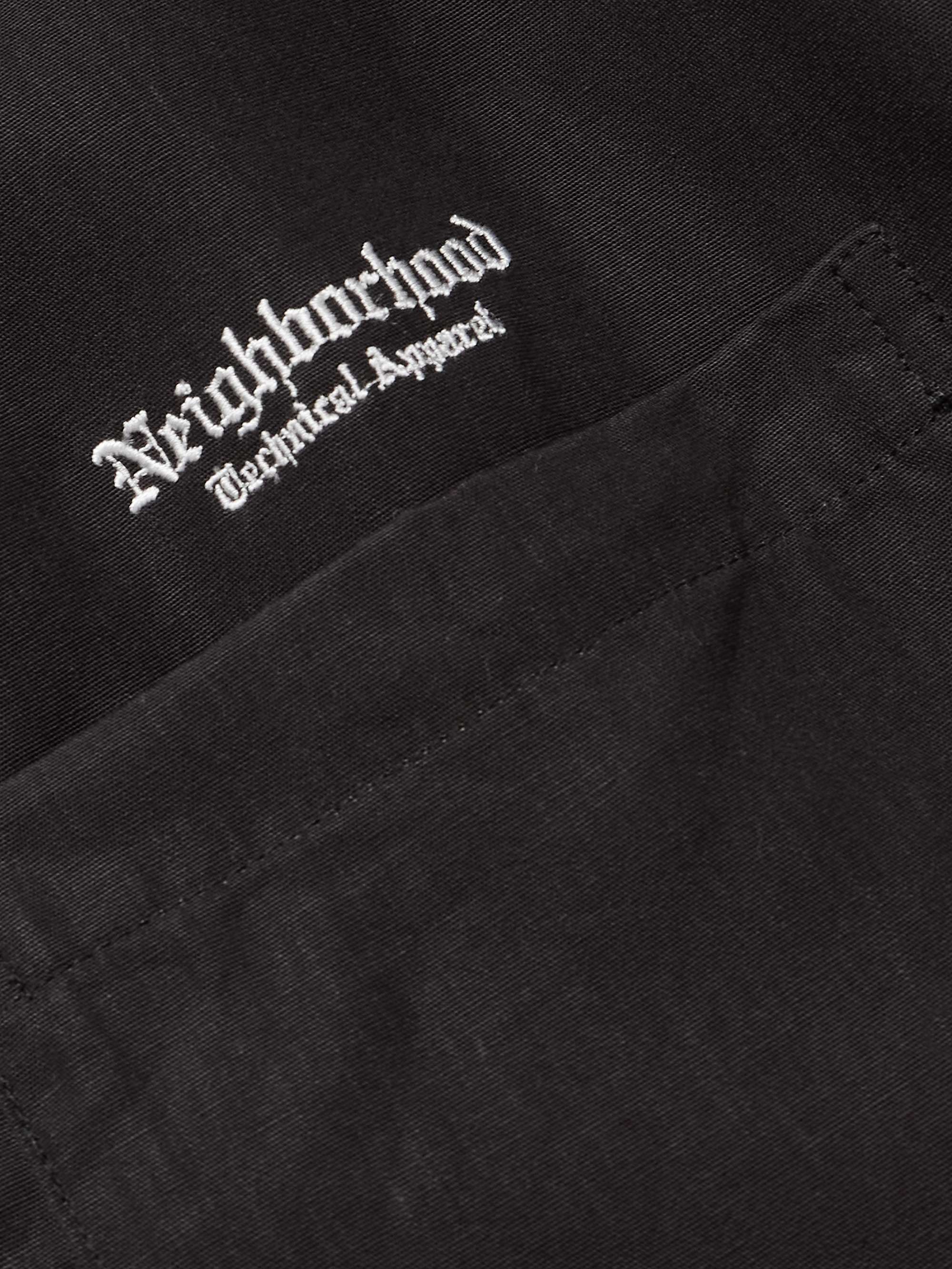 Camp-Collar Logo-Embroidered Lyocell and Linen-Blend Overshirt view