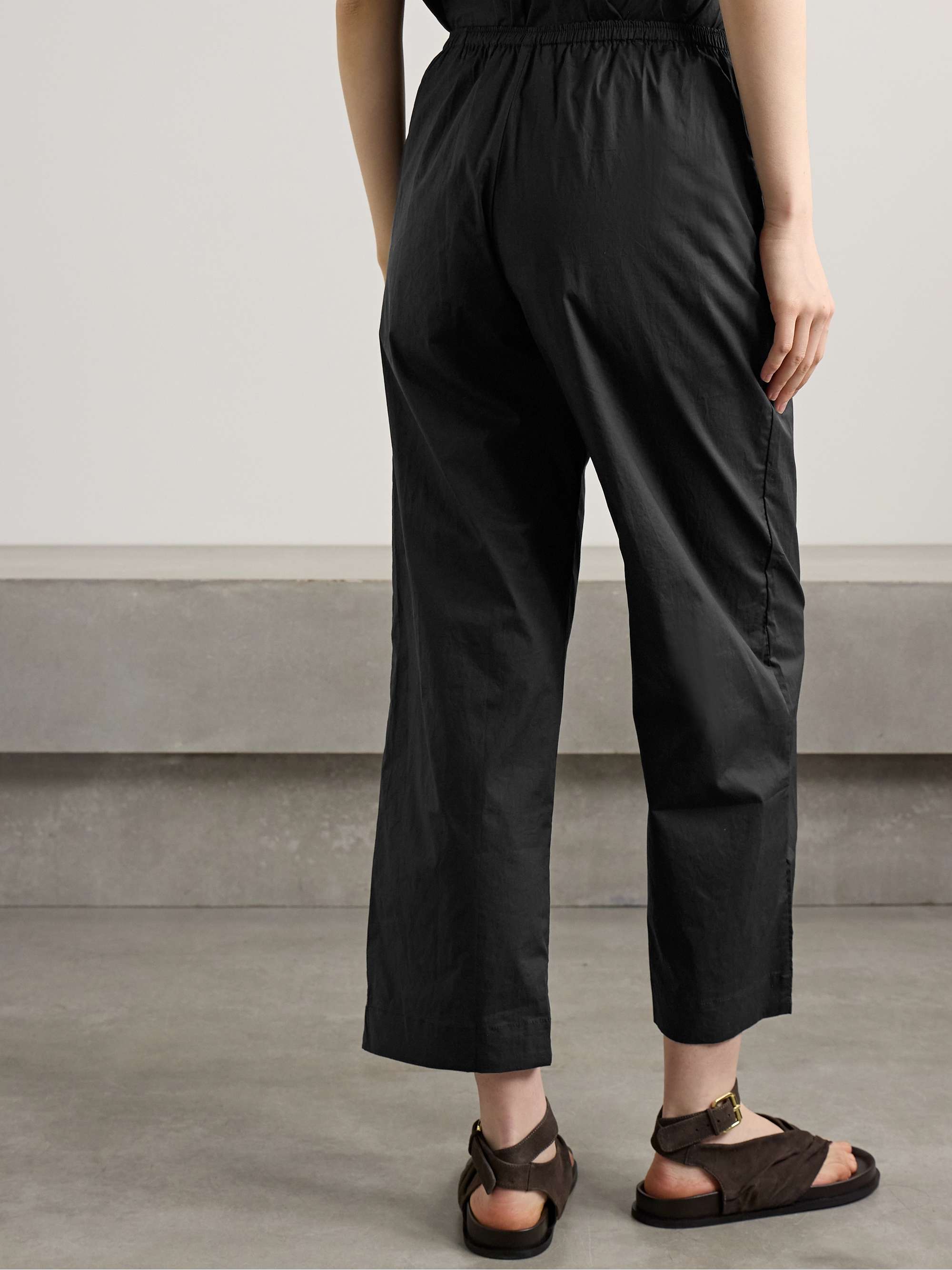 Ease cropped organic cotton-poplin straight-leg pants view
