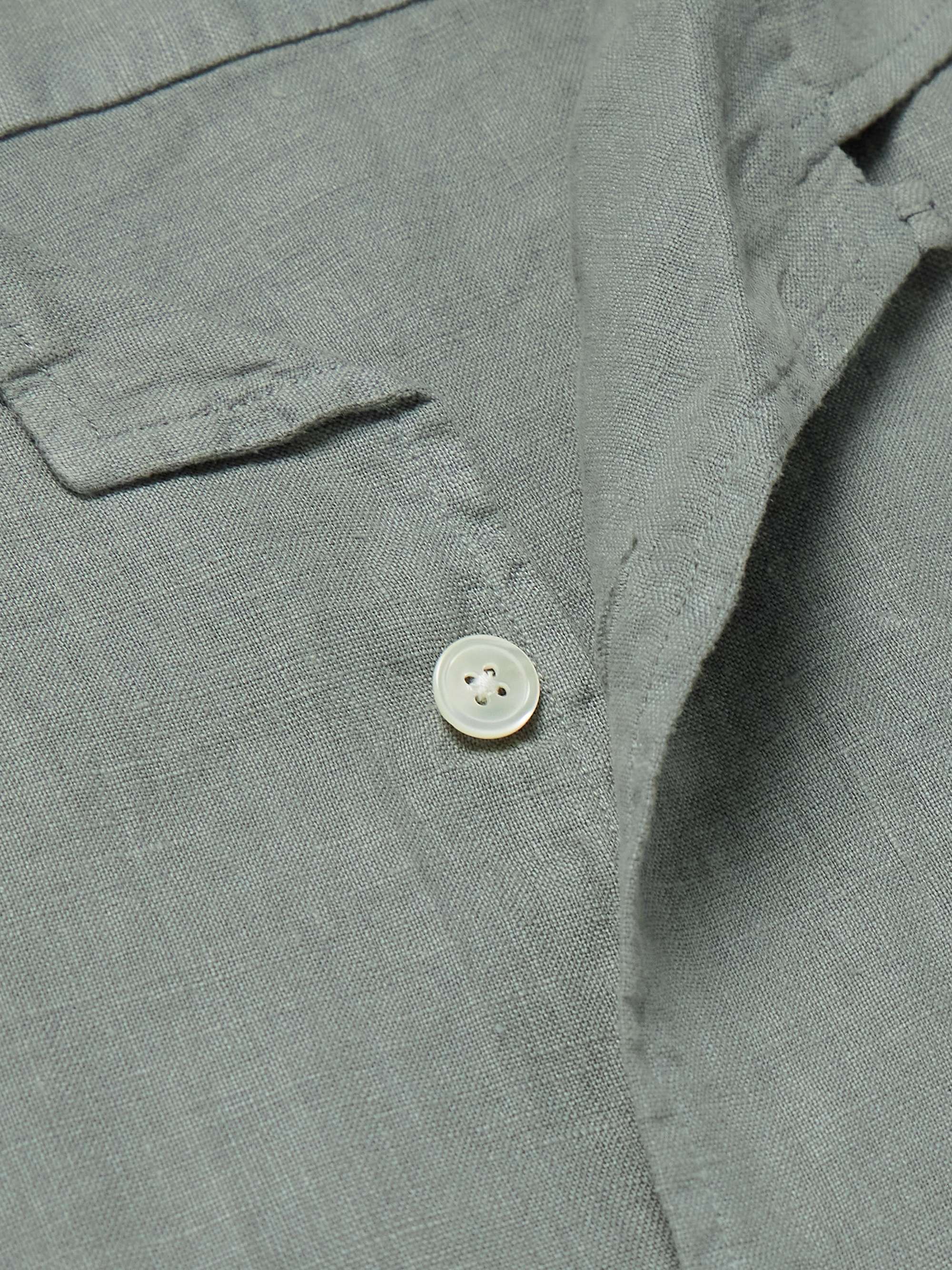 Palm Convertible-Collar Linen Shirt view