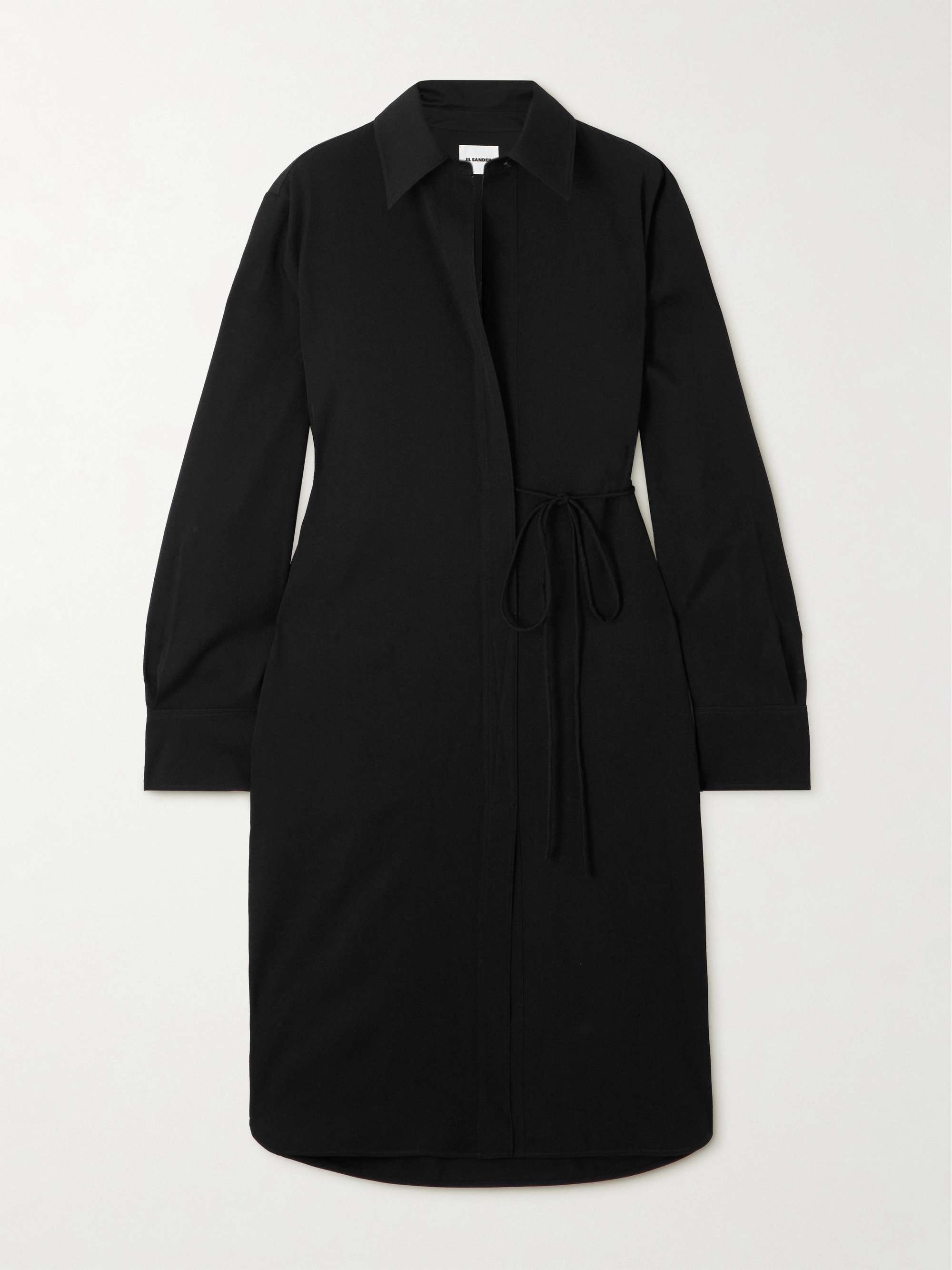 Wool-gabardine midi shirt dress view