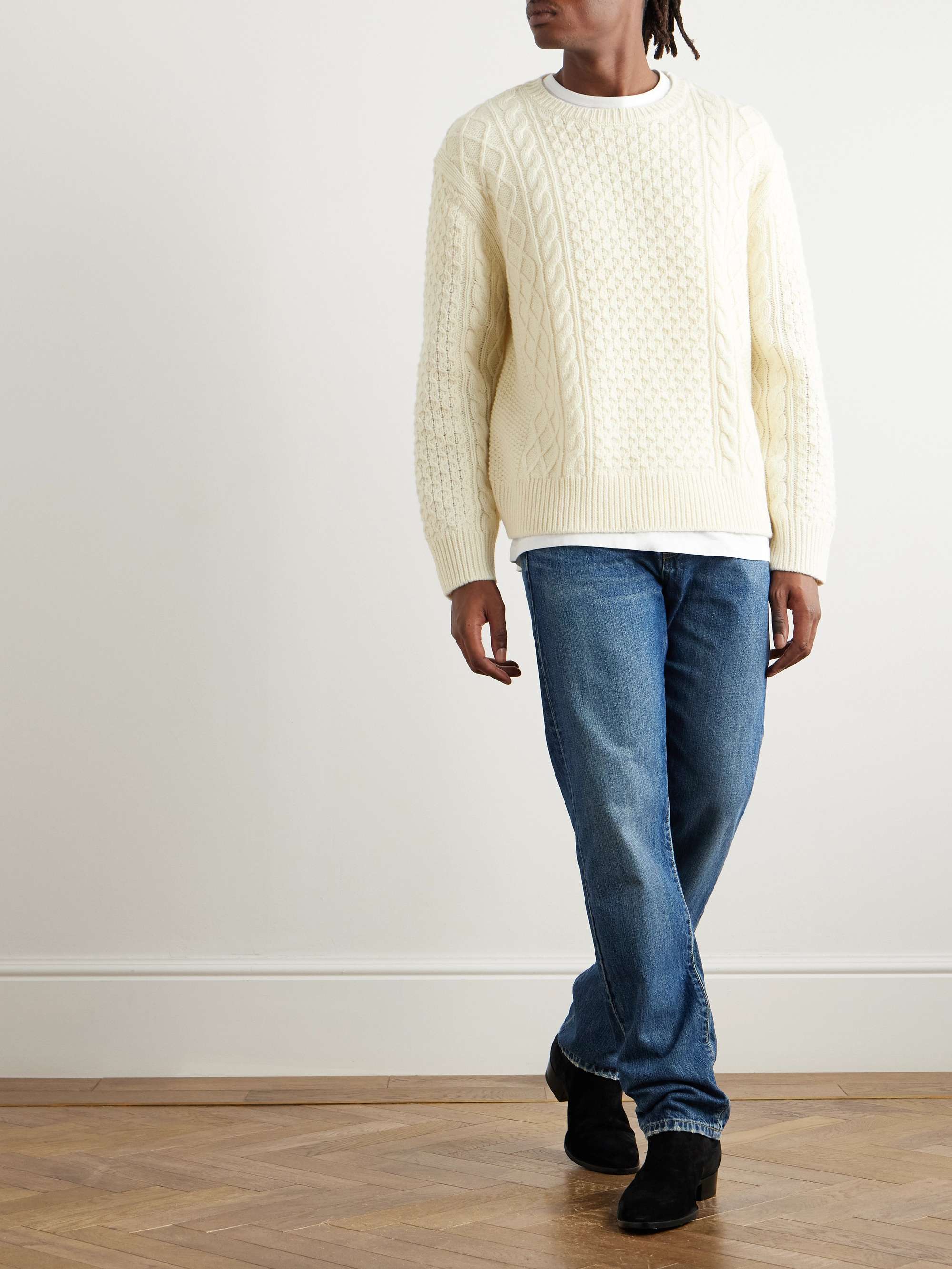 Owen Cable-Knit Merino Wool Sweater view