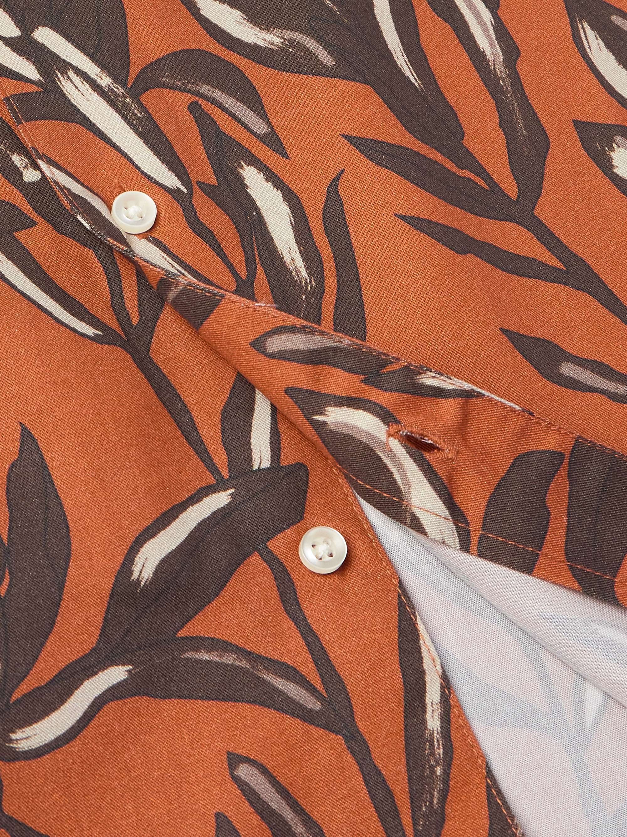 Eren Camp-Collar Printed Lyocell Shirt view