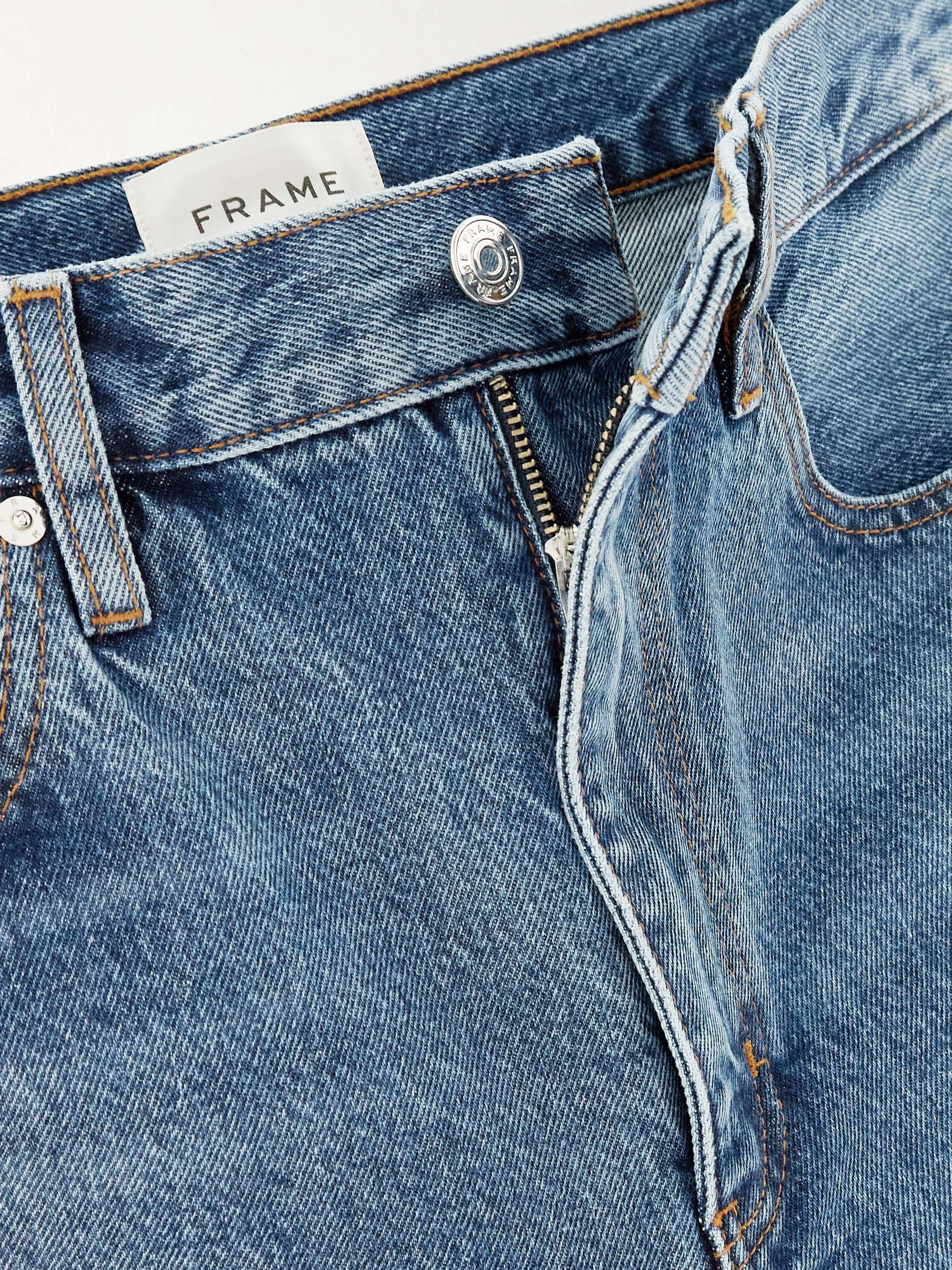 The Bubble Crop frayed high-rise barrel-leg jeans view