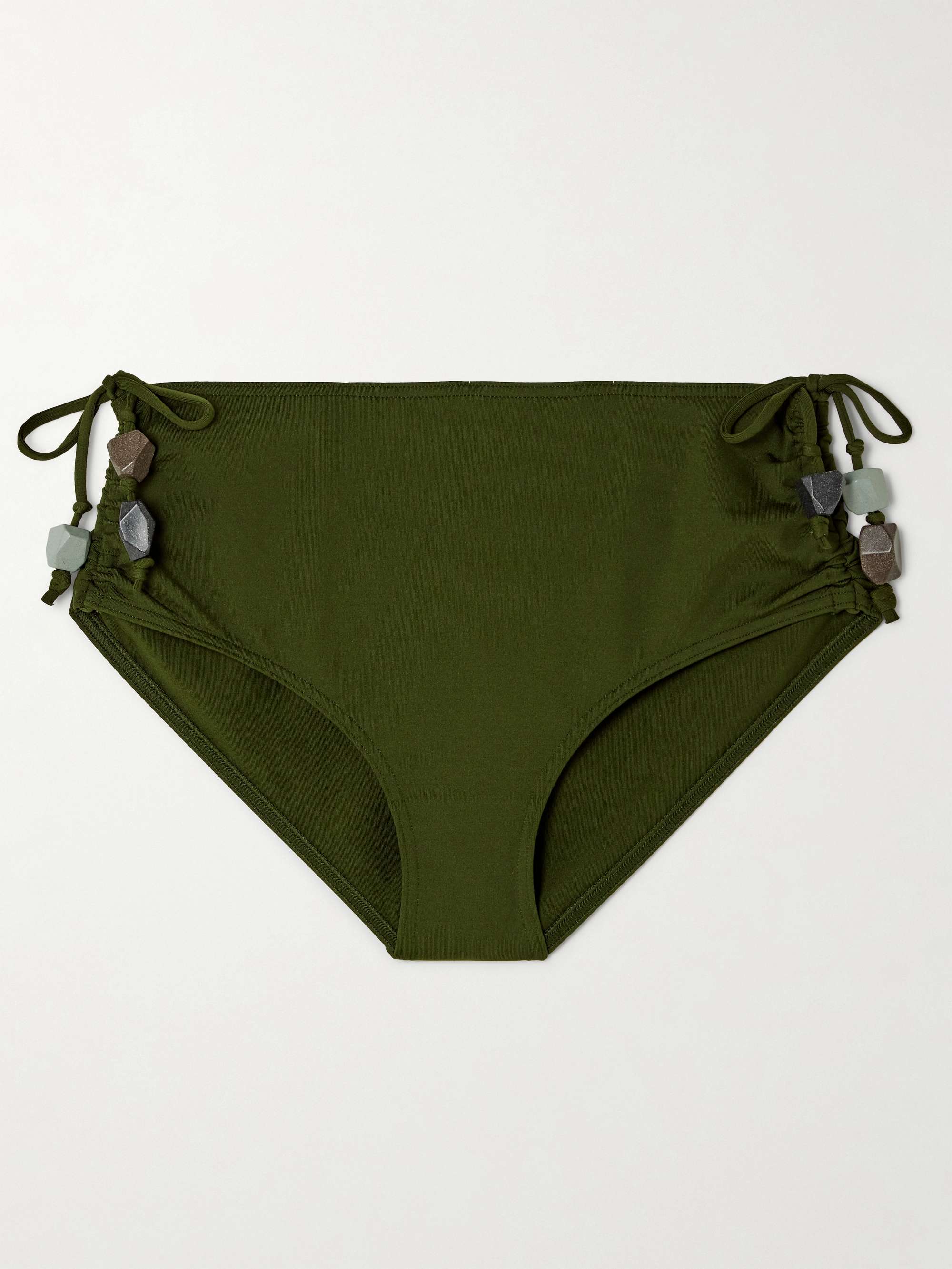 Galilee ruched embellished bikini briefs view