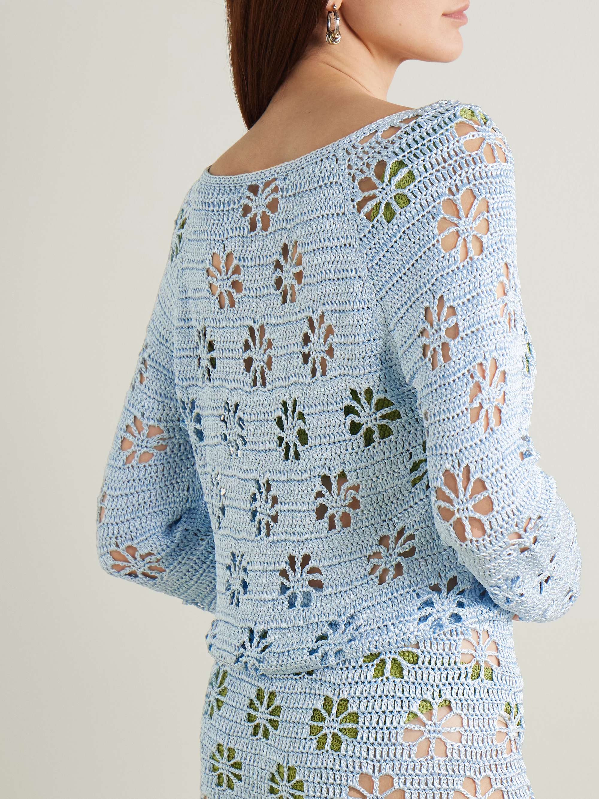 Cropped crocheted cardigan view