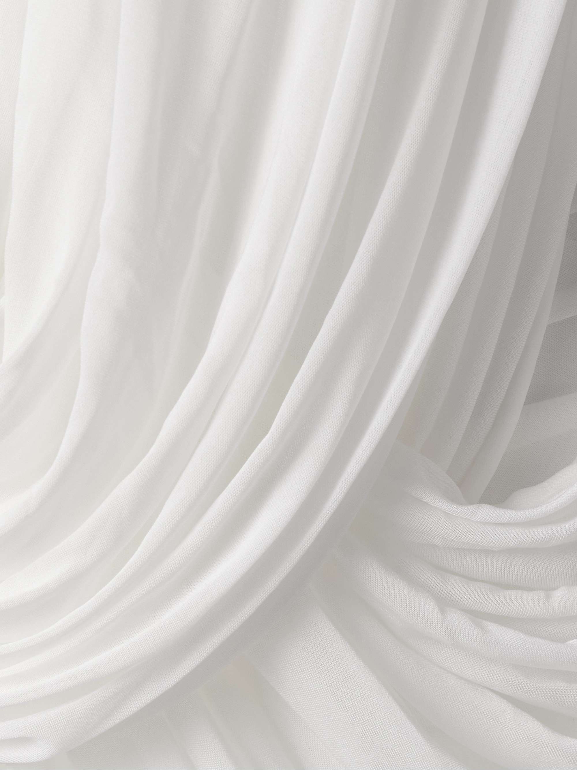 Ripple draped mesh gown view