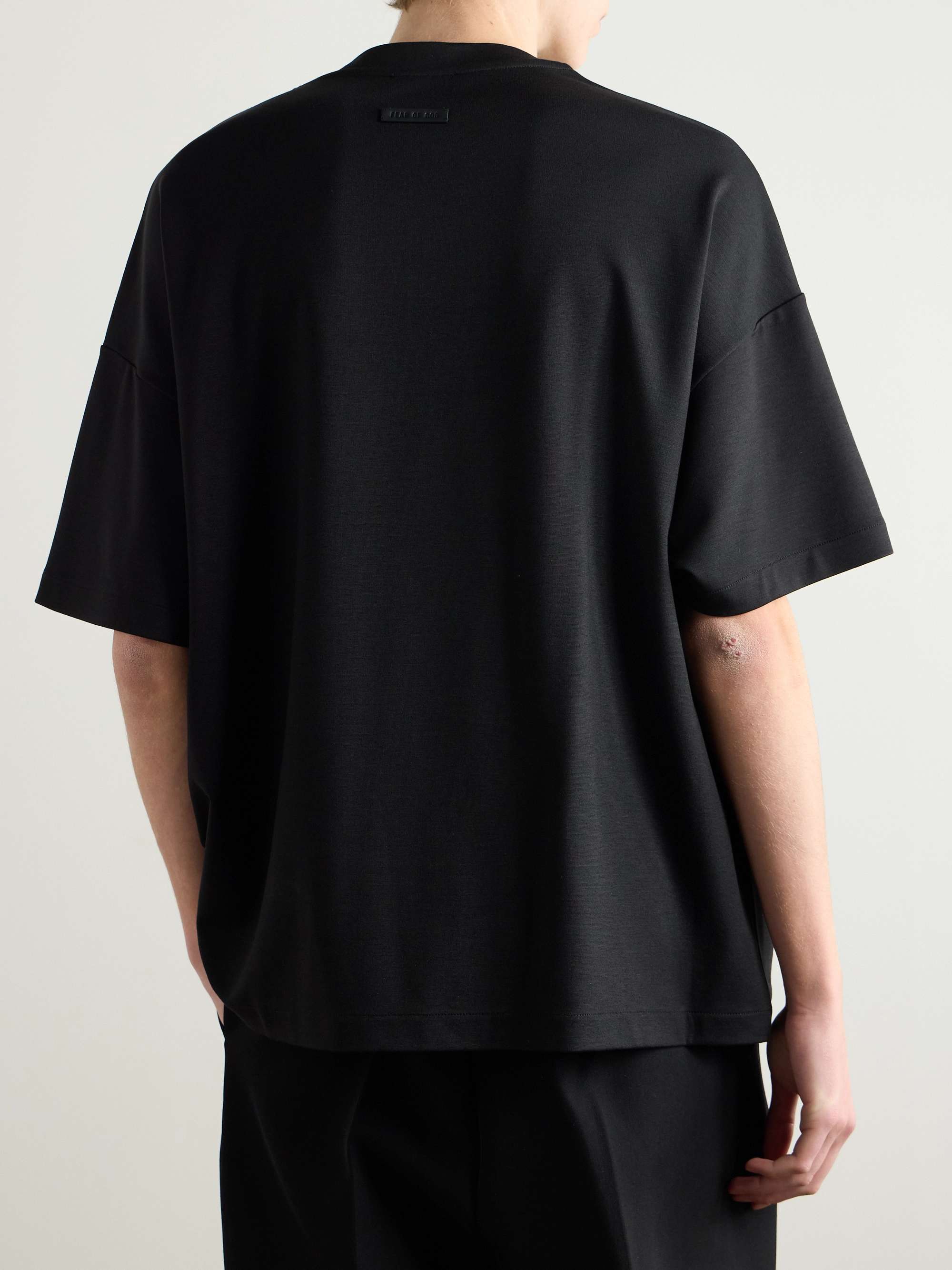 Oversized Logo-Appliquéd Stretch-Jersey T-Shirt view