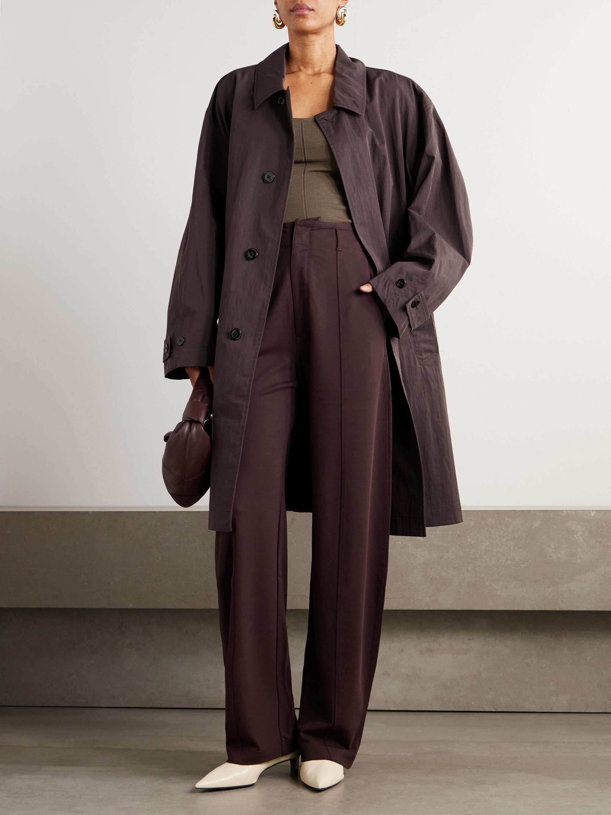 Oversized cotton-blend twill coat view