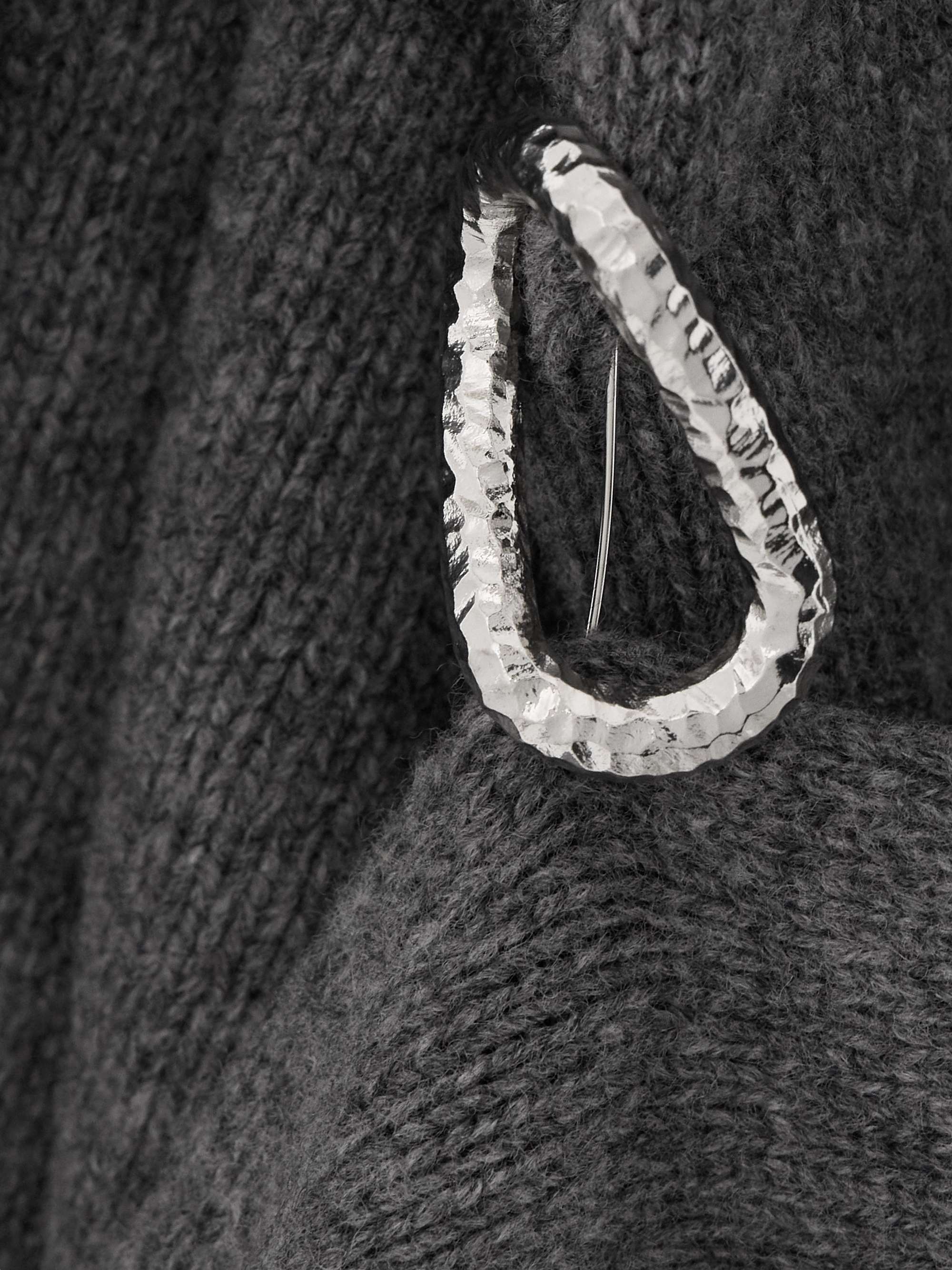 Embellished draped wool and cashmere-blend sweater view
