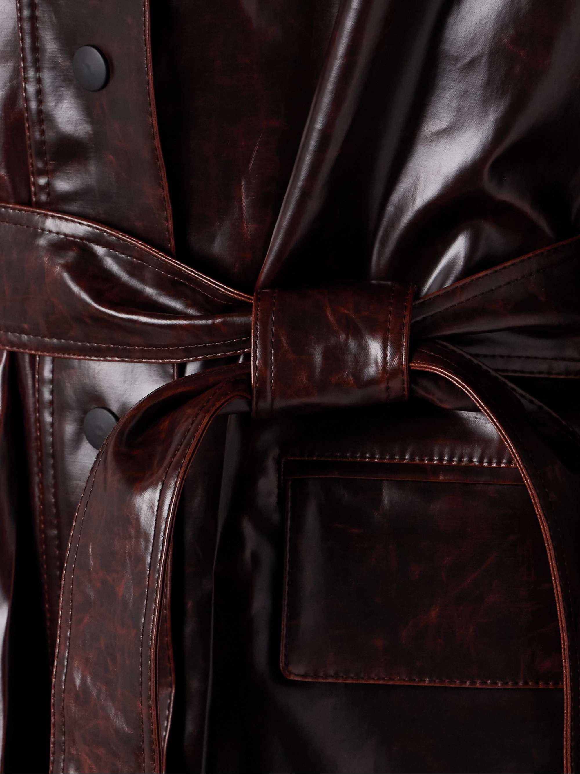 Finch belted coated cotton-blend jacket view