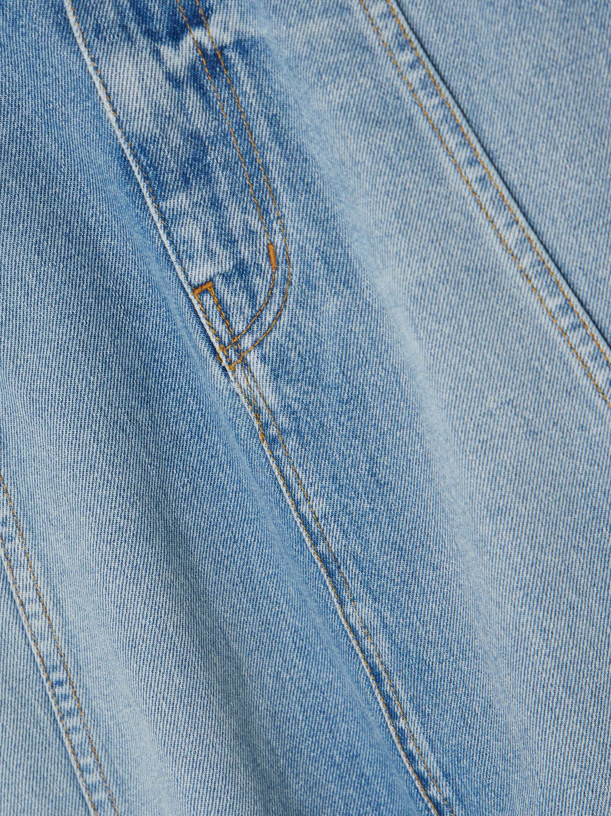 Simone paneled upcycled denim midi skirt view