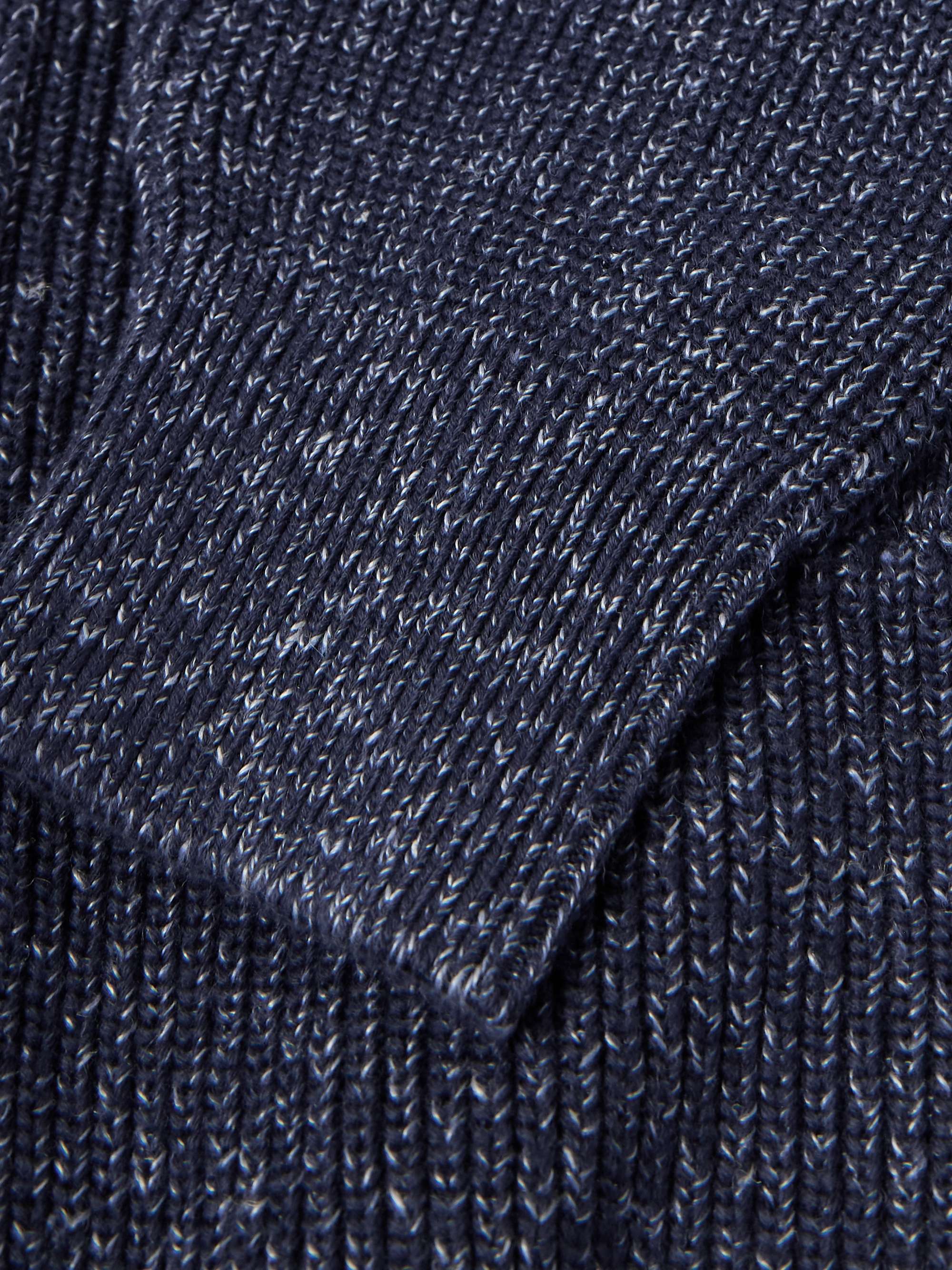Shawl-Collar Cotton and Linen-Blend Cardigan view