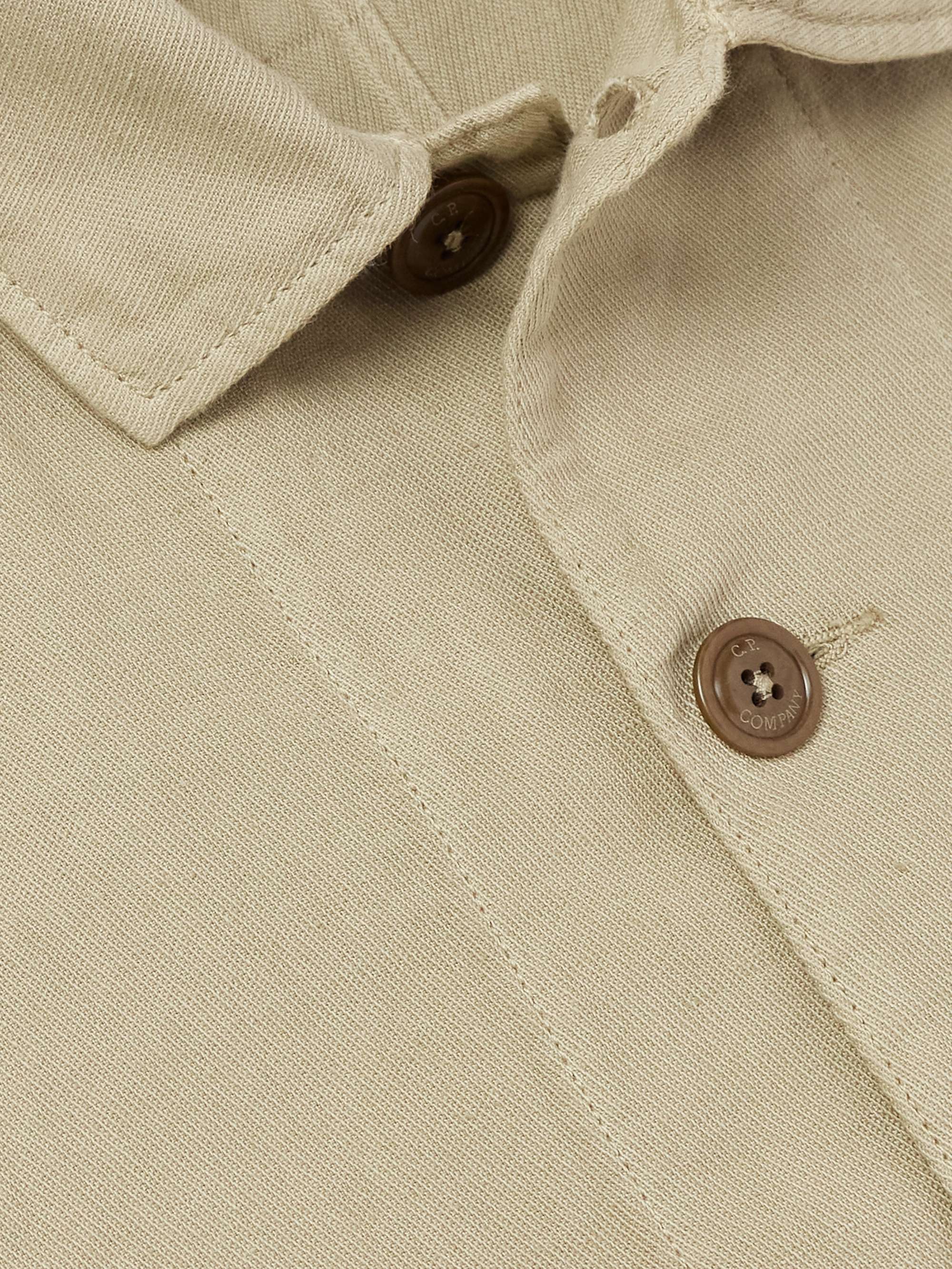 Logo-Embroidered Cotton and Linen-Blend Overshirt view