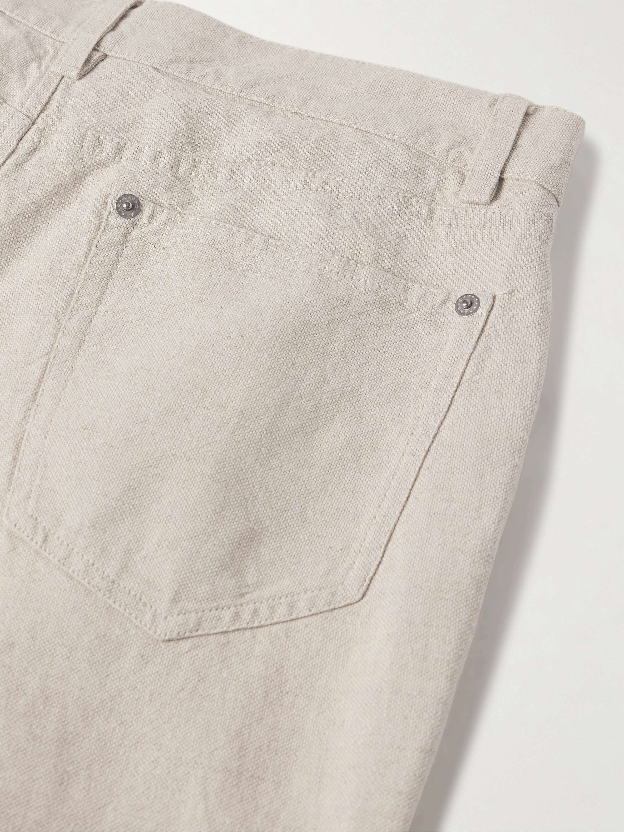 Edward Straight-Leg Linen and Cotton-Blend Trousers view