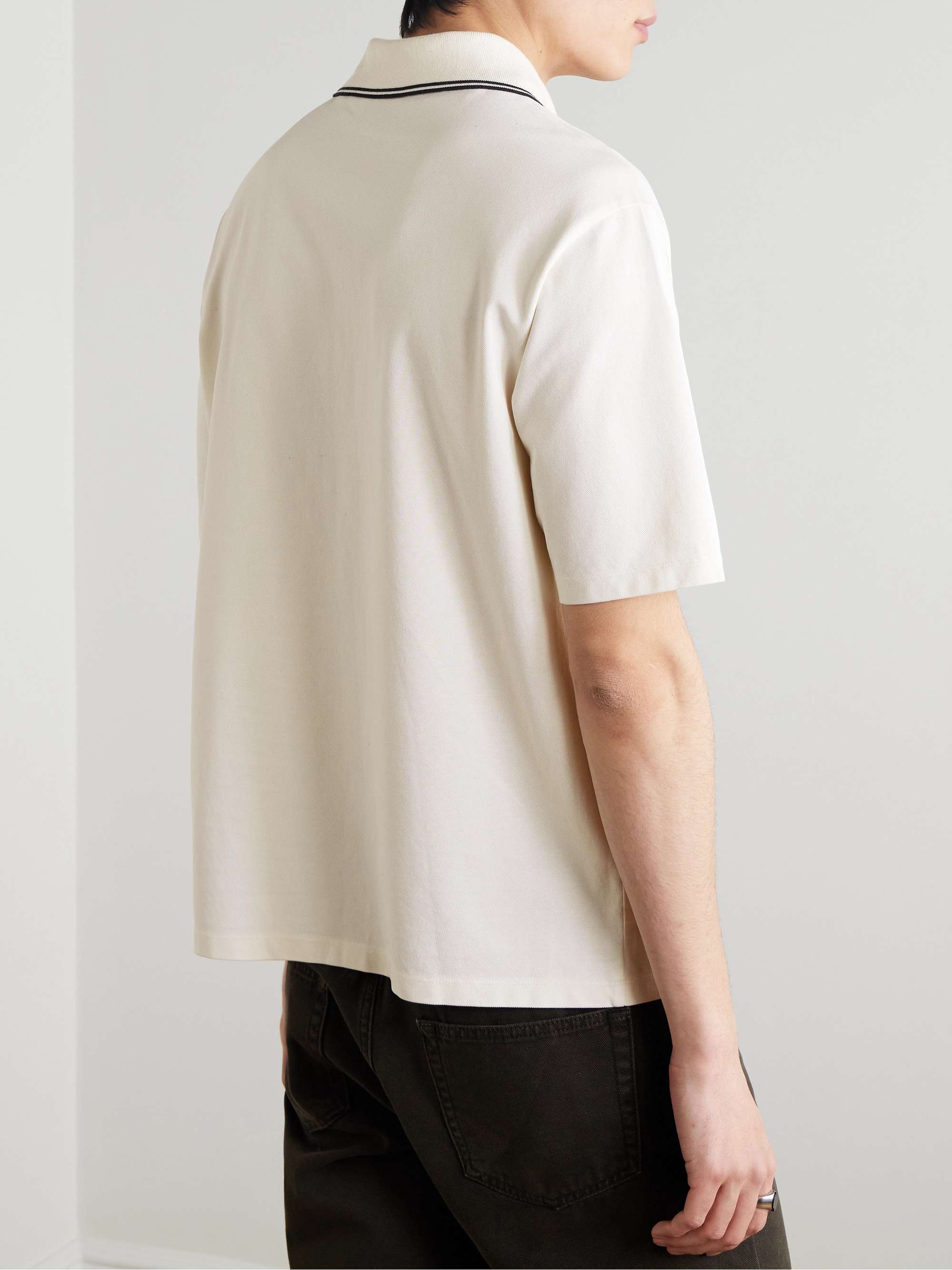Striped Cotton-Piqué Polo Shirt view
