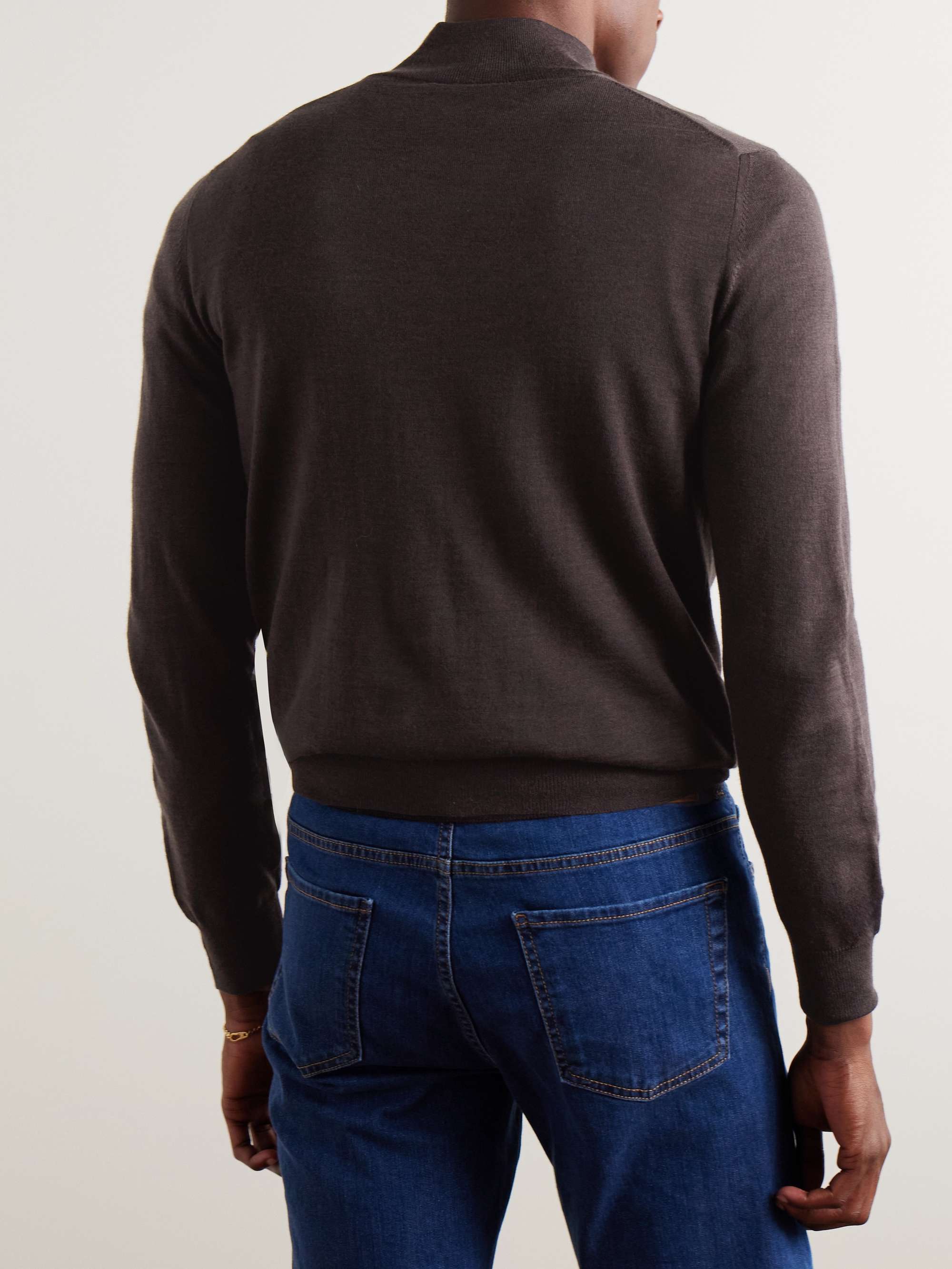 Slim-Fit Merino Wool Half-Zip Sweater view