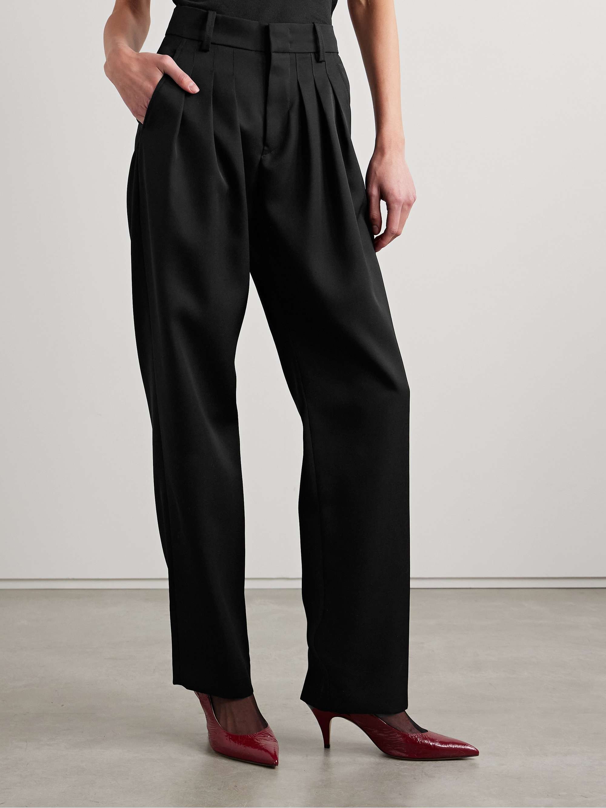 Casile pleated wool-twill tapered pants view