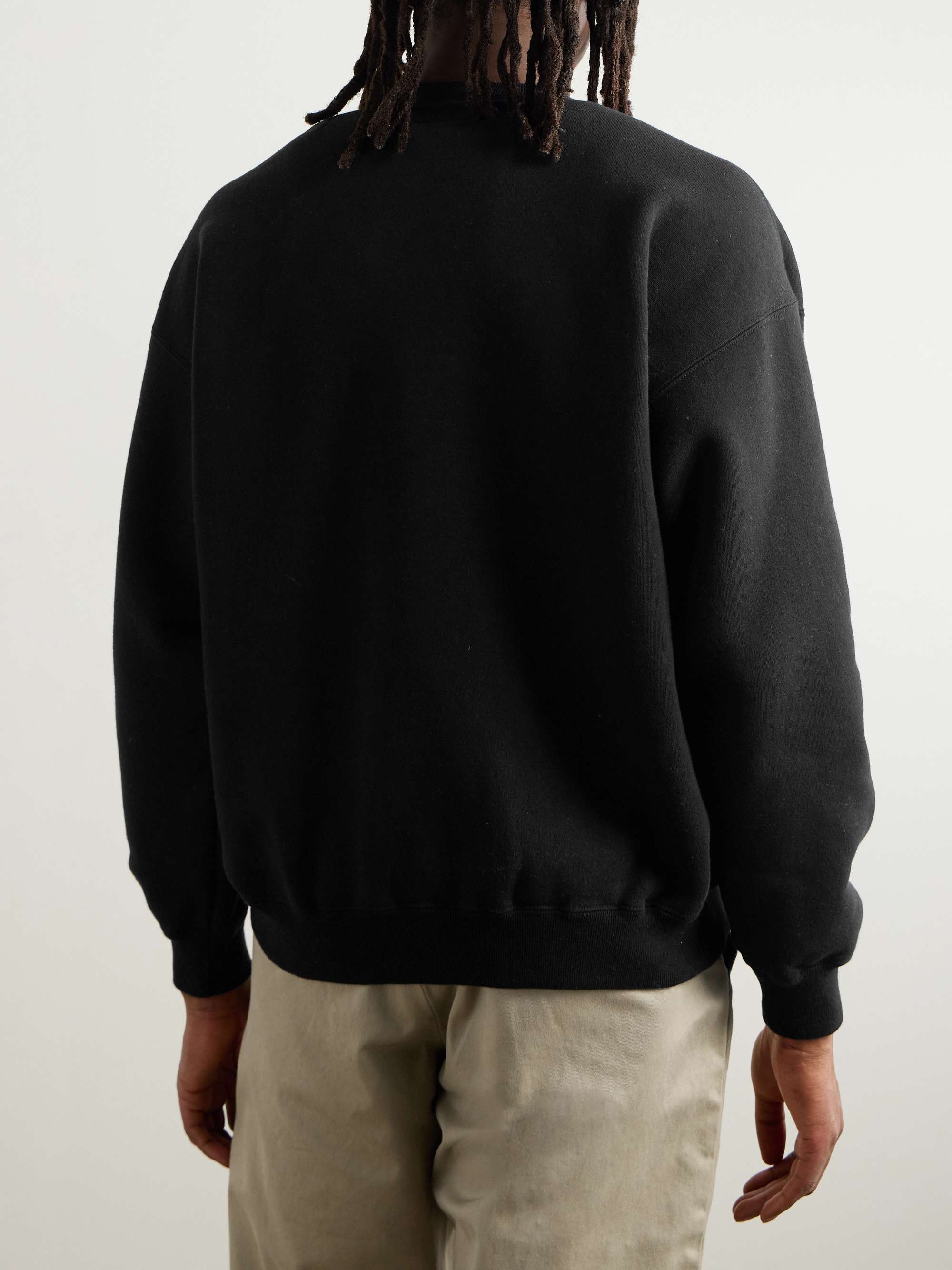 Logo-Print Appliquéd Cotton-Jersey Sweatshirt view