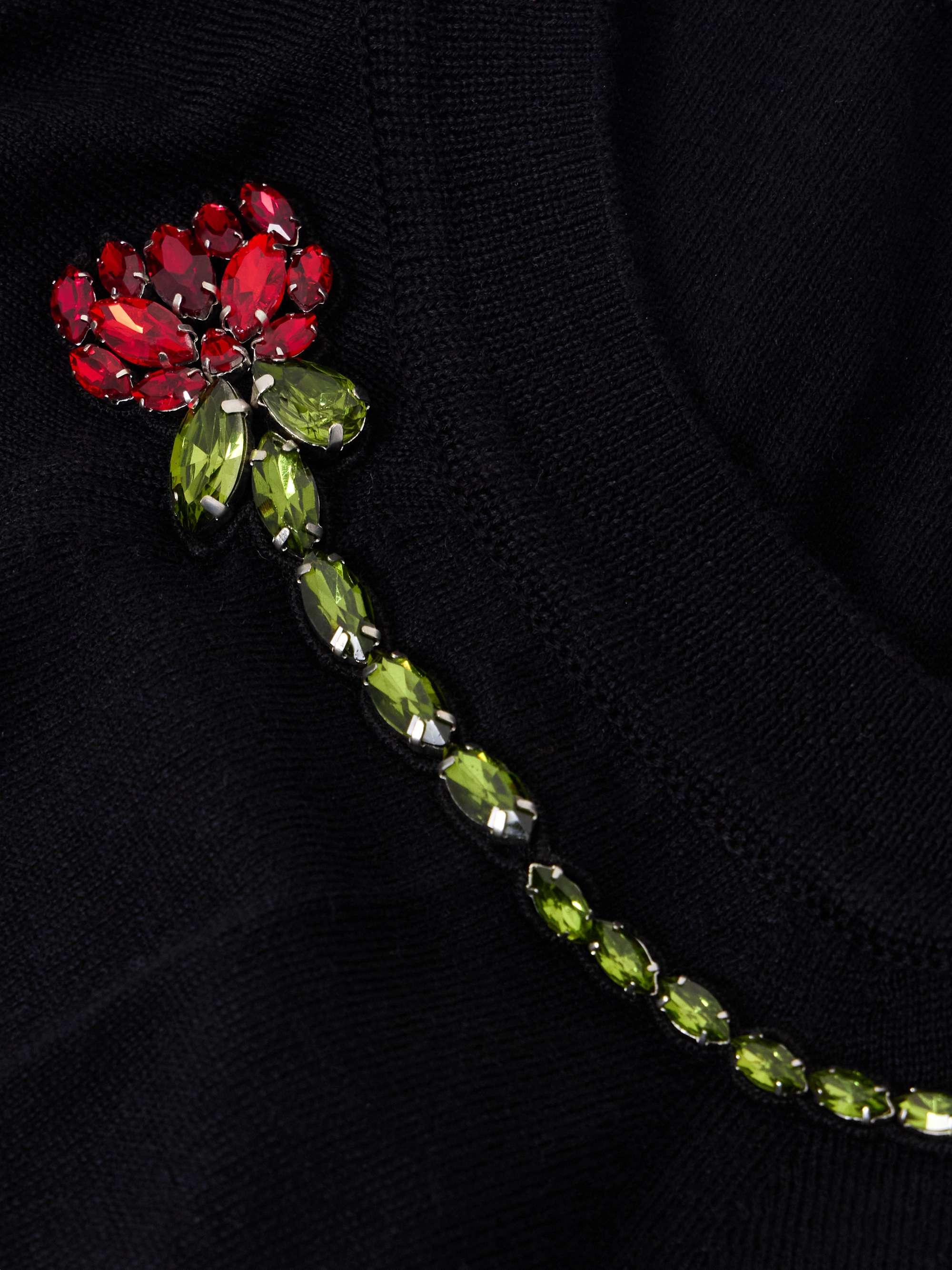 Crystal-embellished wool and silk-blend cardigan view