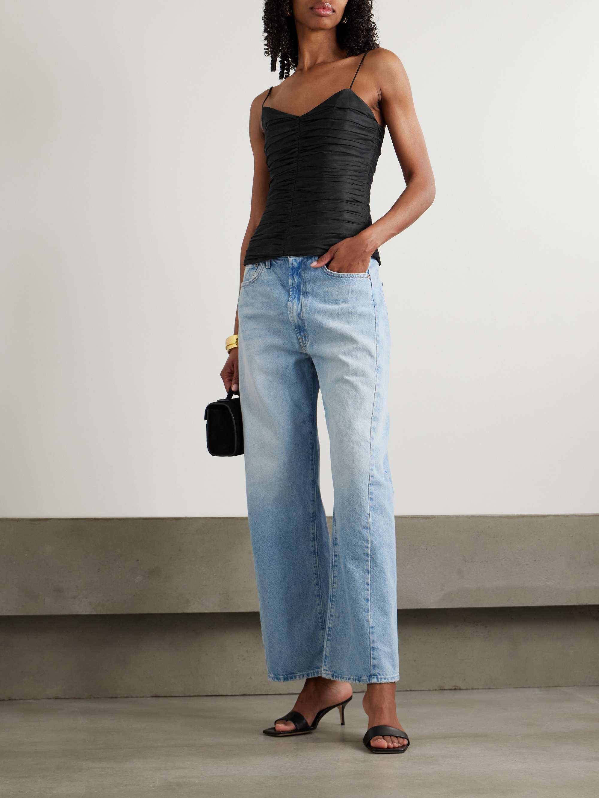 Gia ruched crepe top view