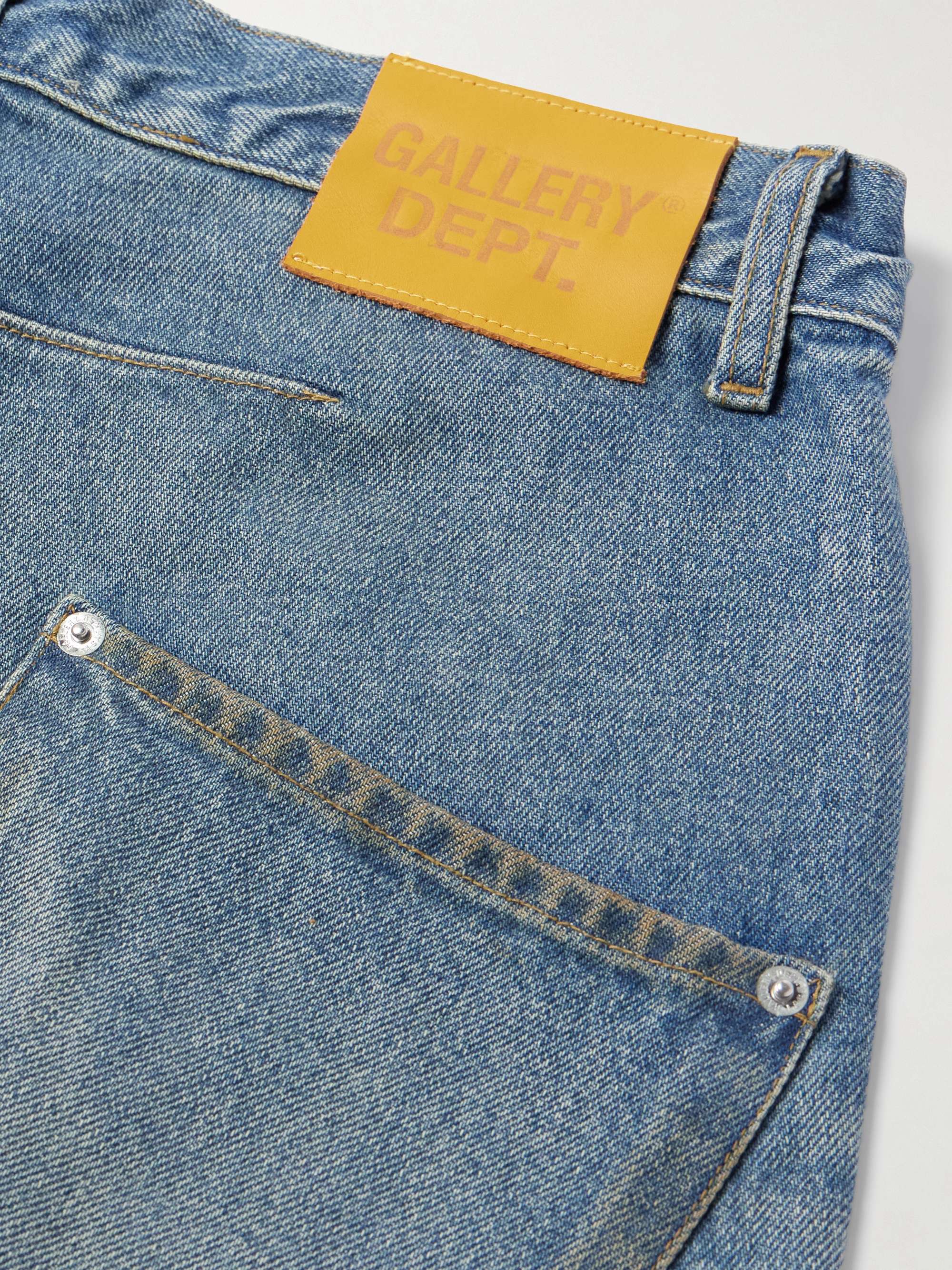 Zip Straight-Leg Distressed Jeans view