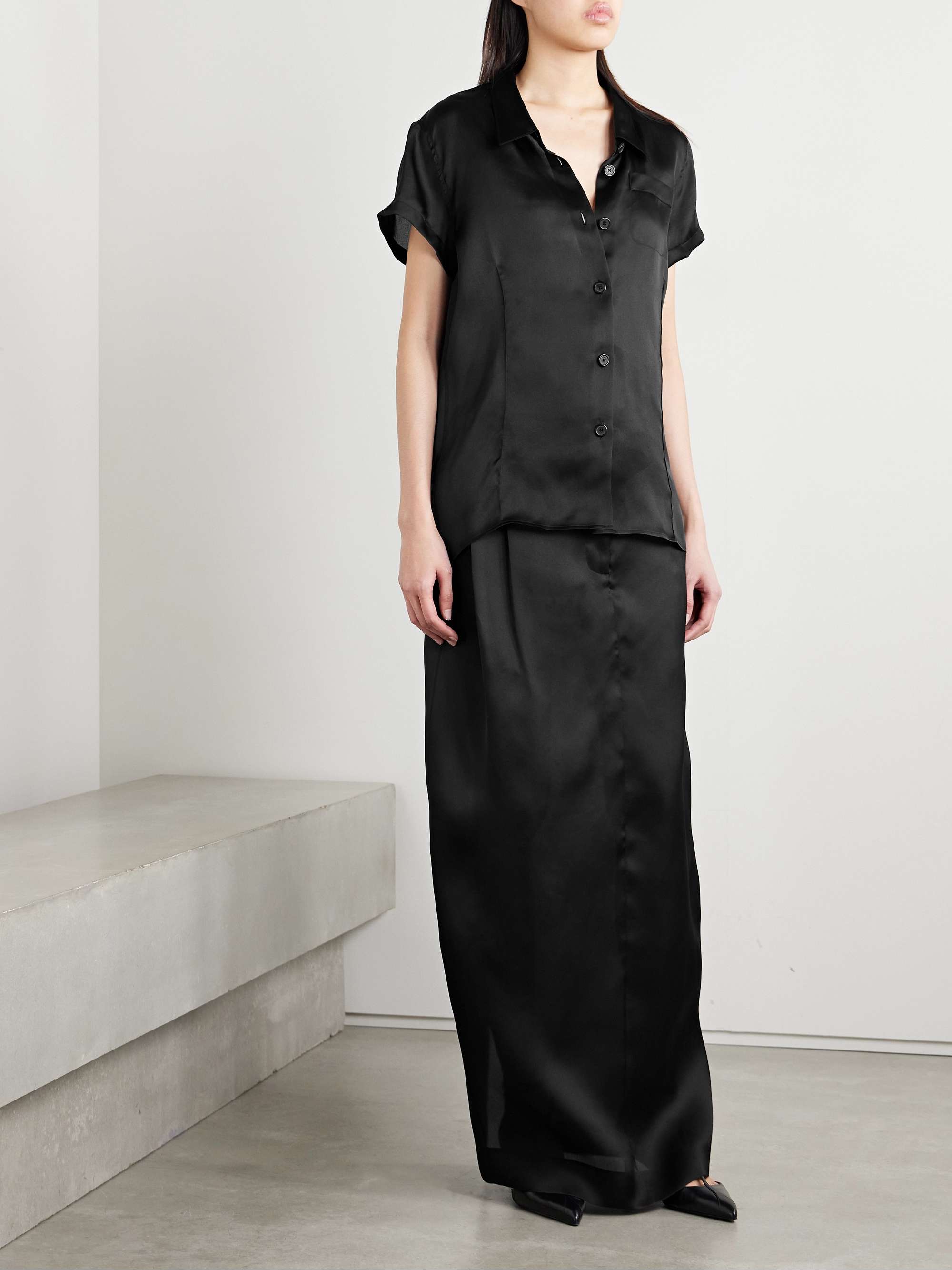 Lucian pleated silk-organza maxi skirt view