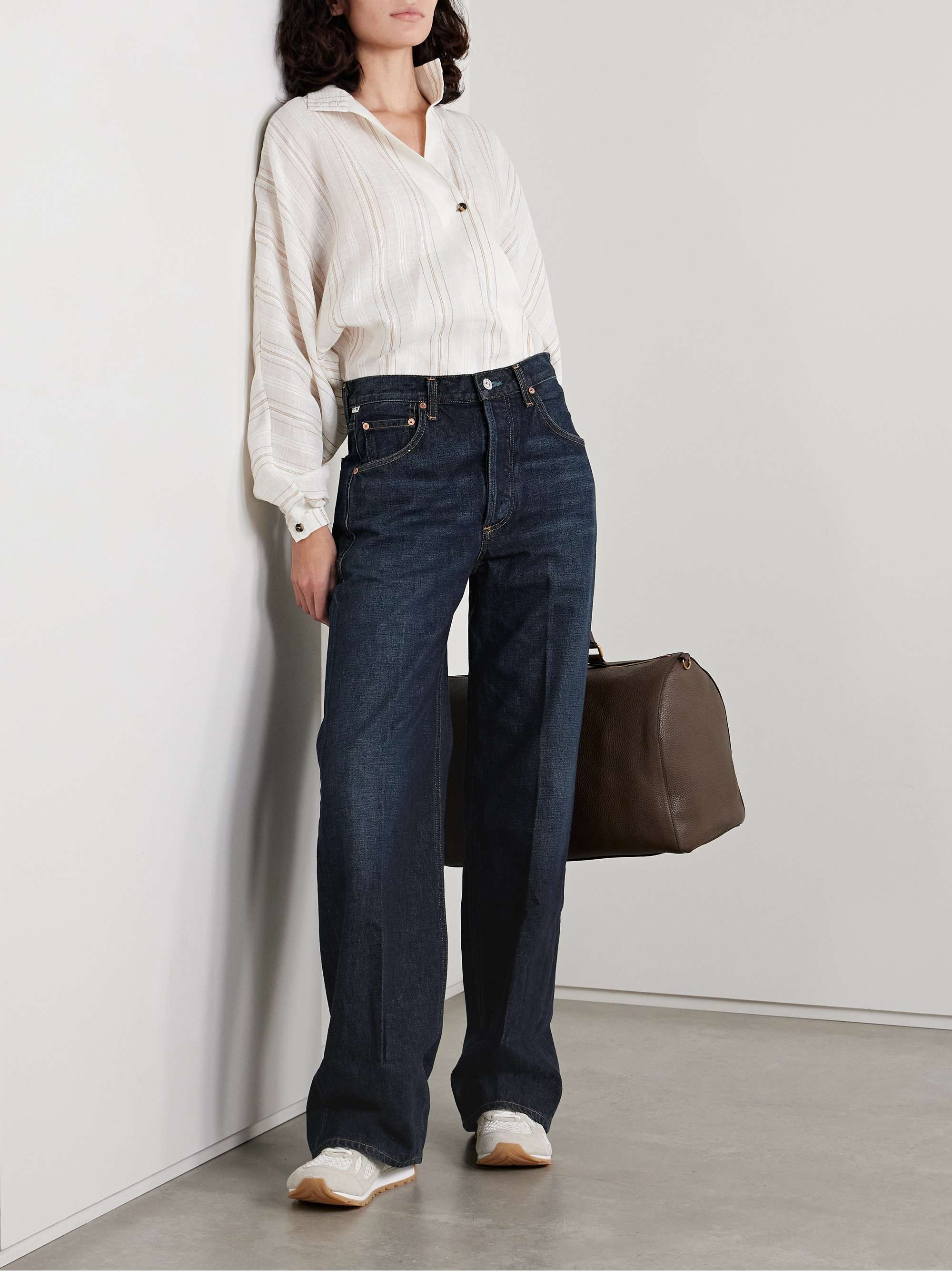 Ayla Baggy Cuffed Crop mid-rise straight-leg jeans view