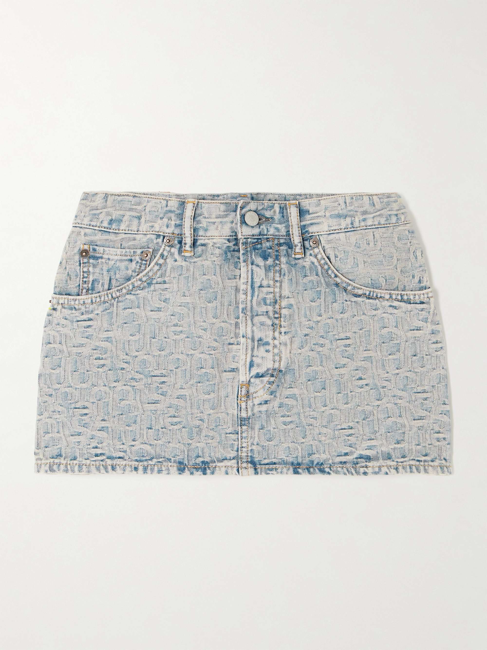 Denim-jacquard mini skirt view