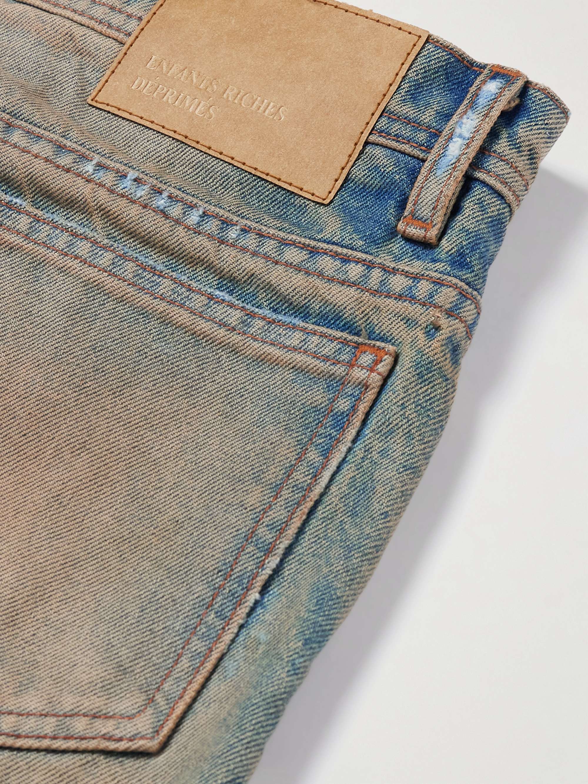 Straight-Leg Embellished Distressed Jeans view