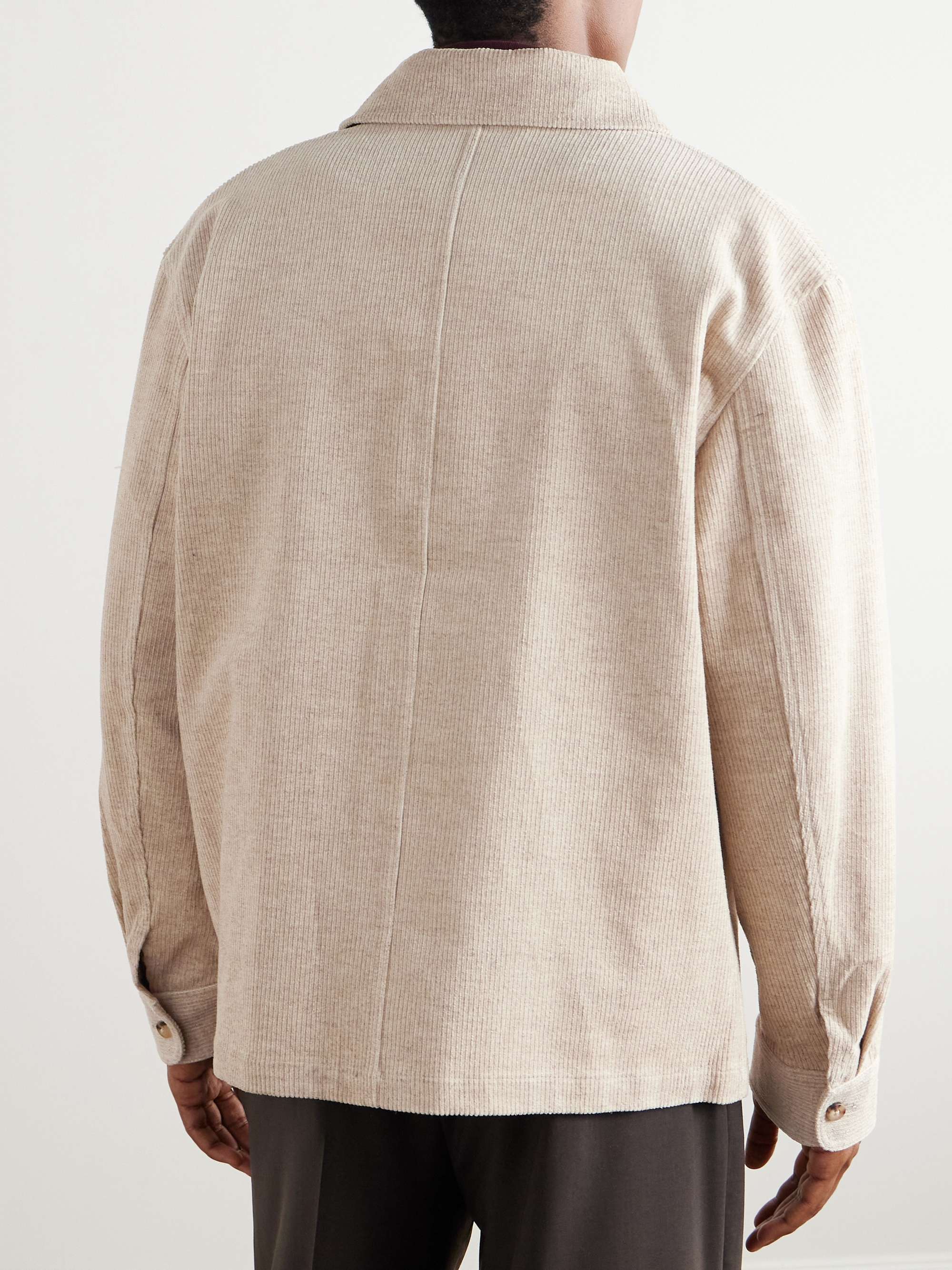 Cotton and Linen-Blend Corduroy Overshirt view