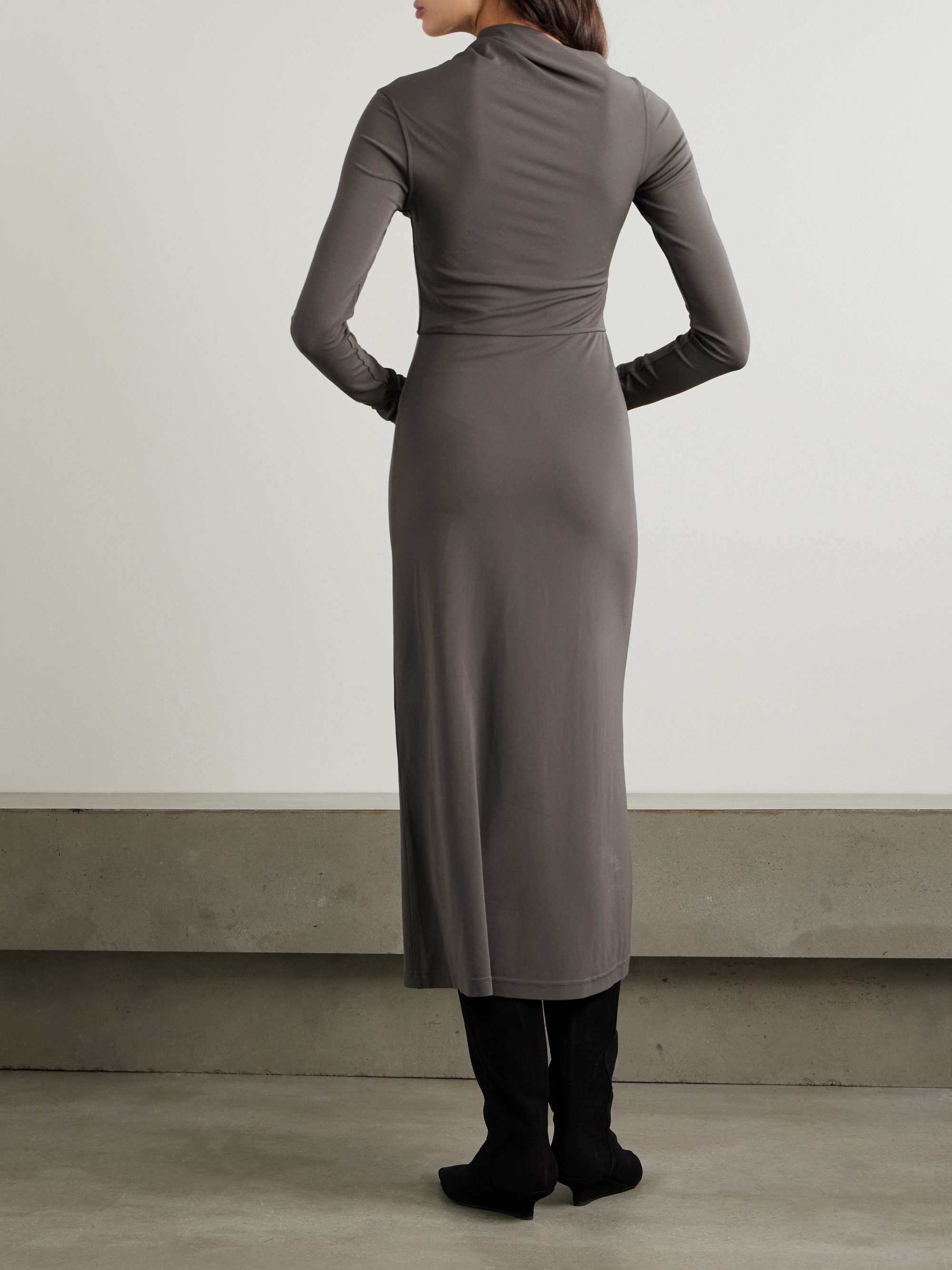 Gathered stretch-jersey maxi dress view